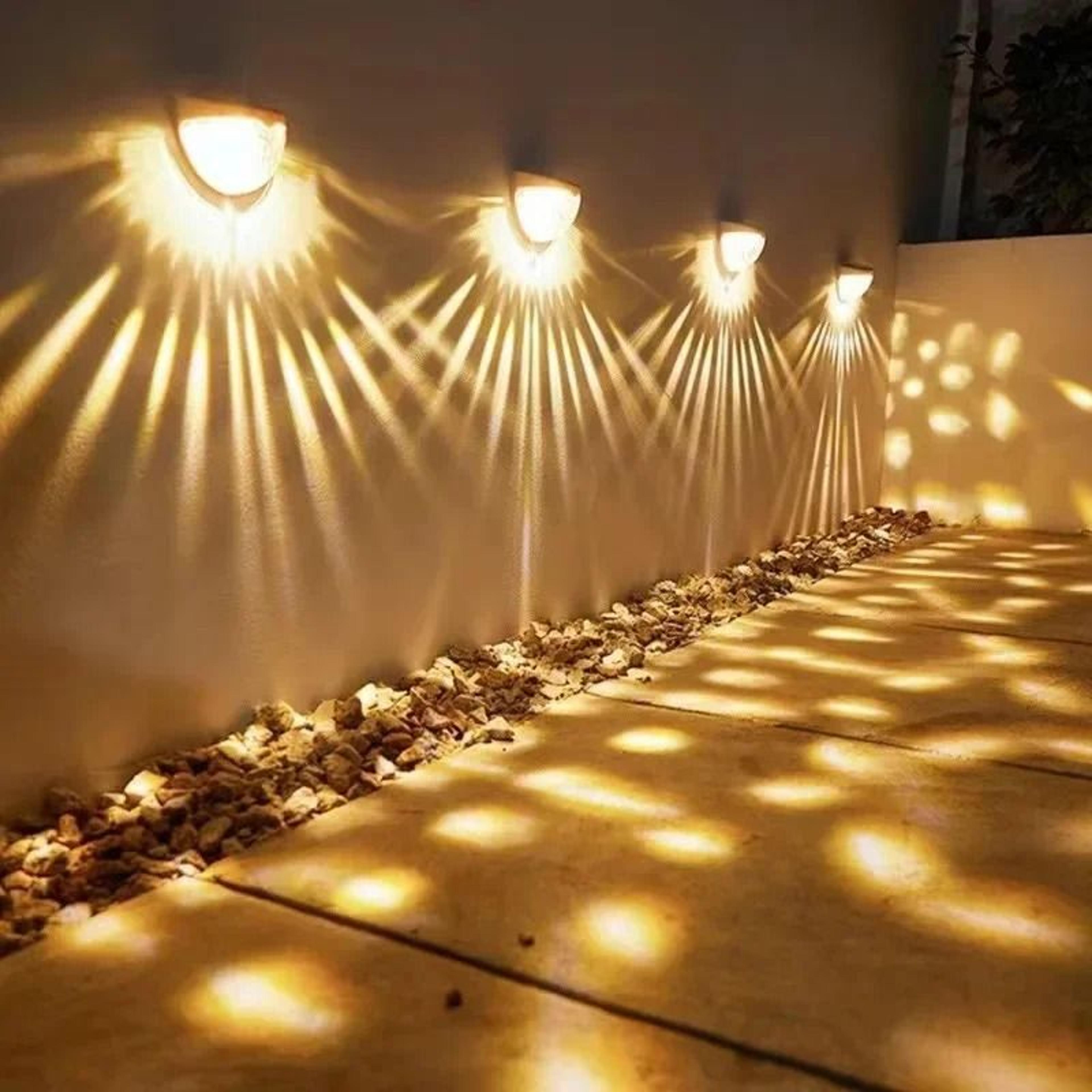 10-pack outdoor solar led wall & fence lights for garden & deck