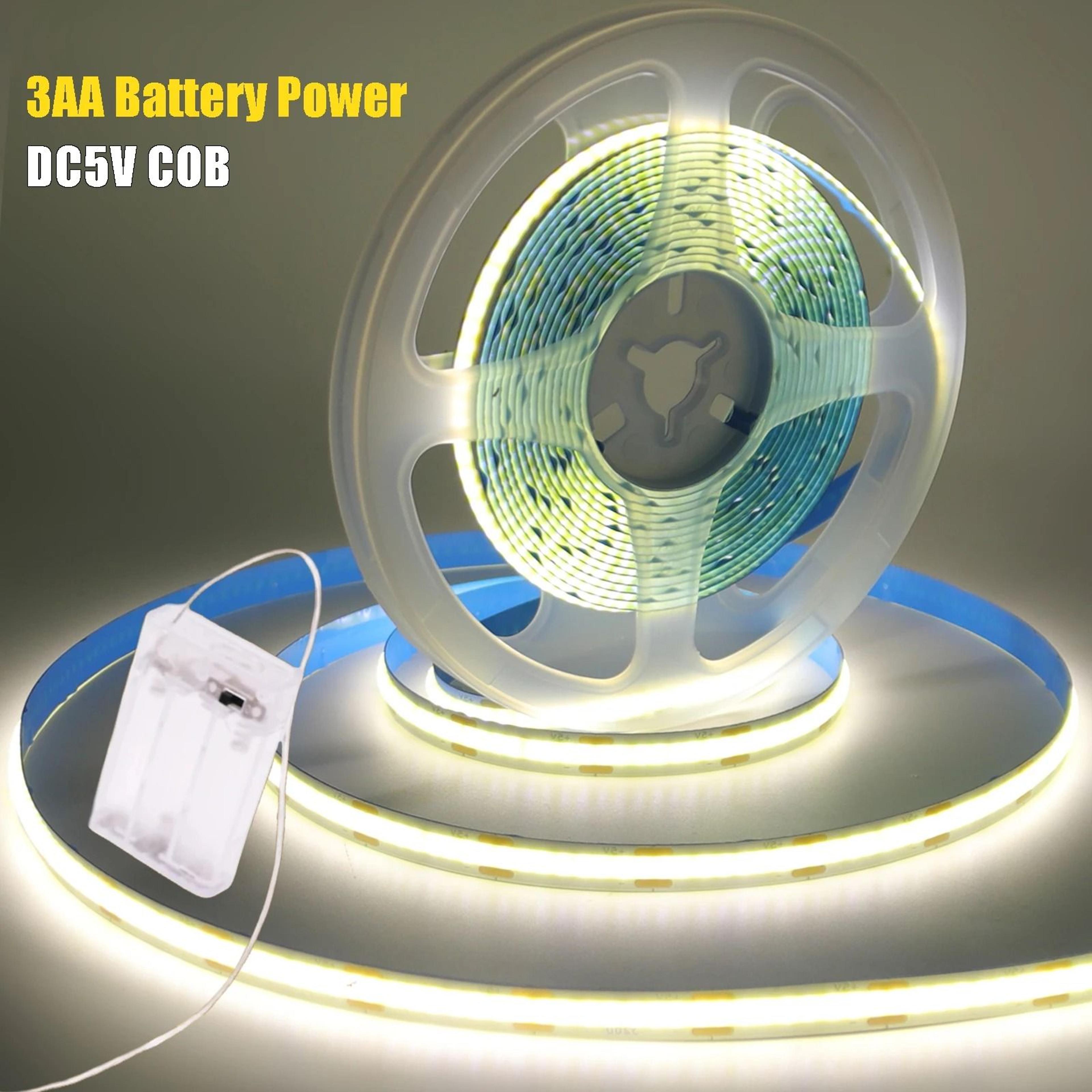 5v flexible cob led strip light (battery powered high-density backlight for cabinets & bedroom)