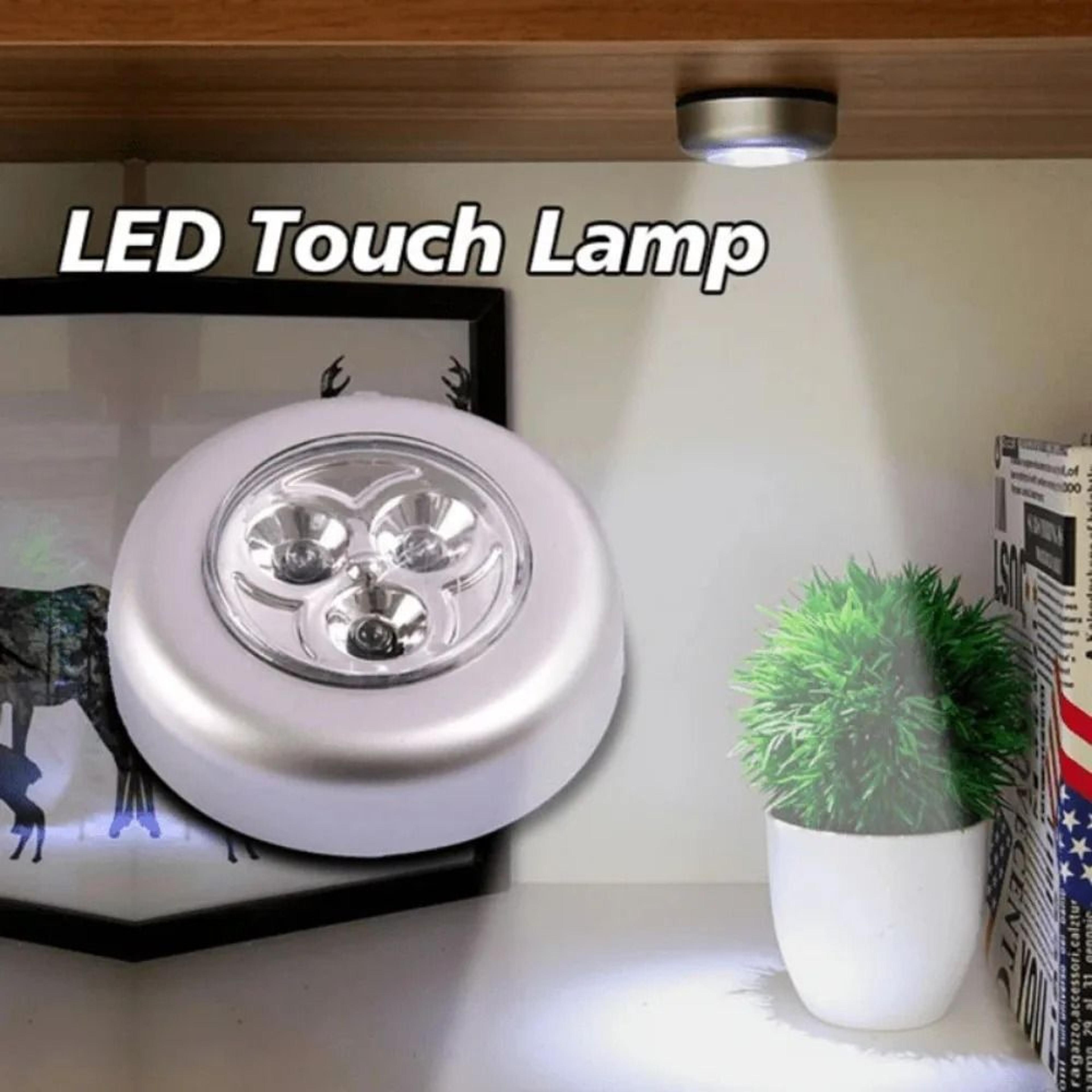 touch control battery powered led puck night light for cabinets & bedroom