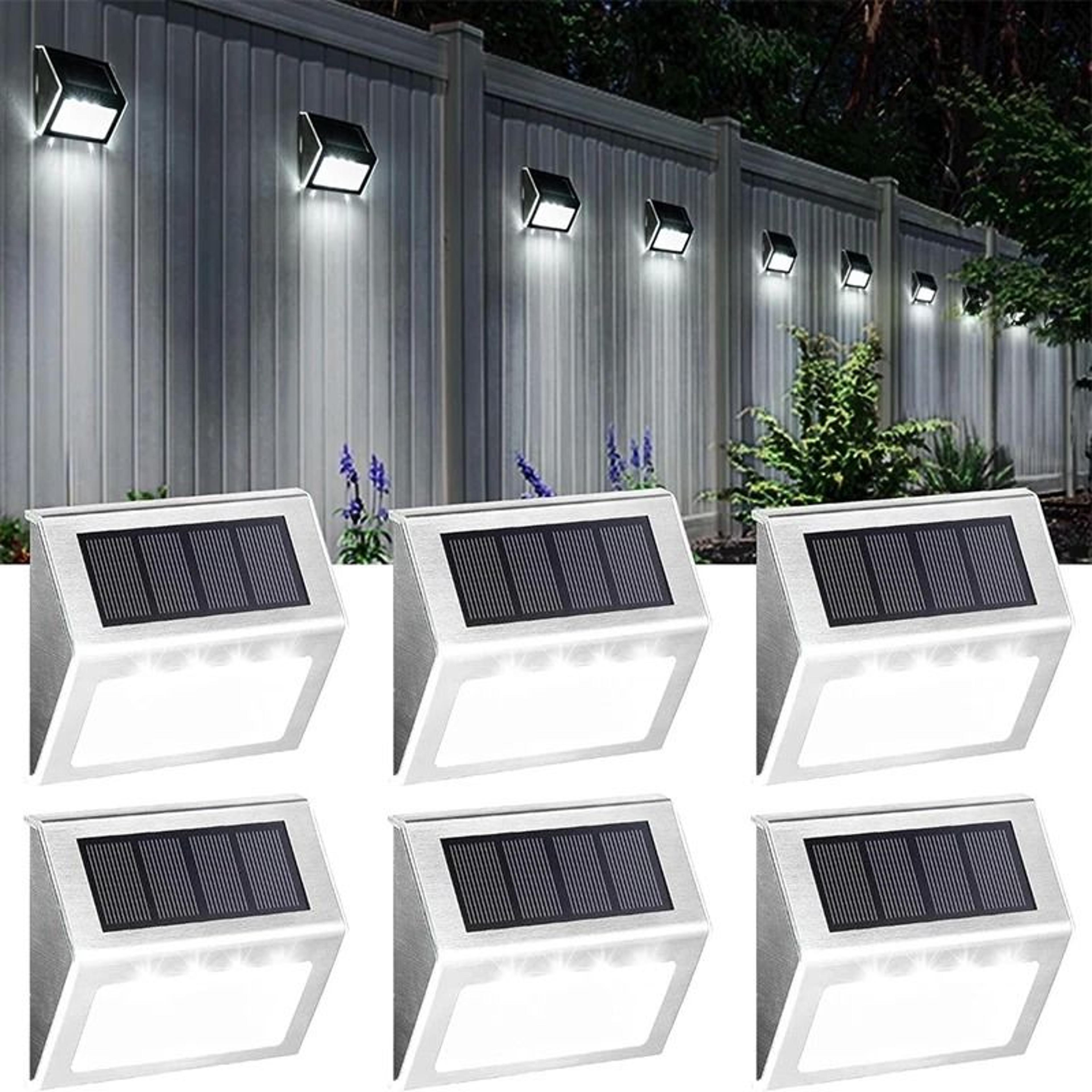 stainless steel outdoor solar fence & step light for patio & wall