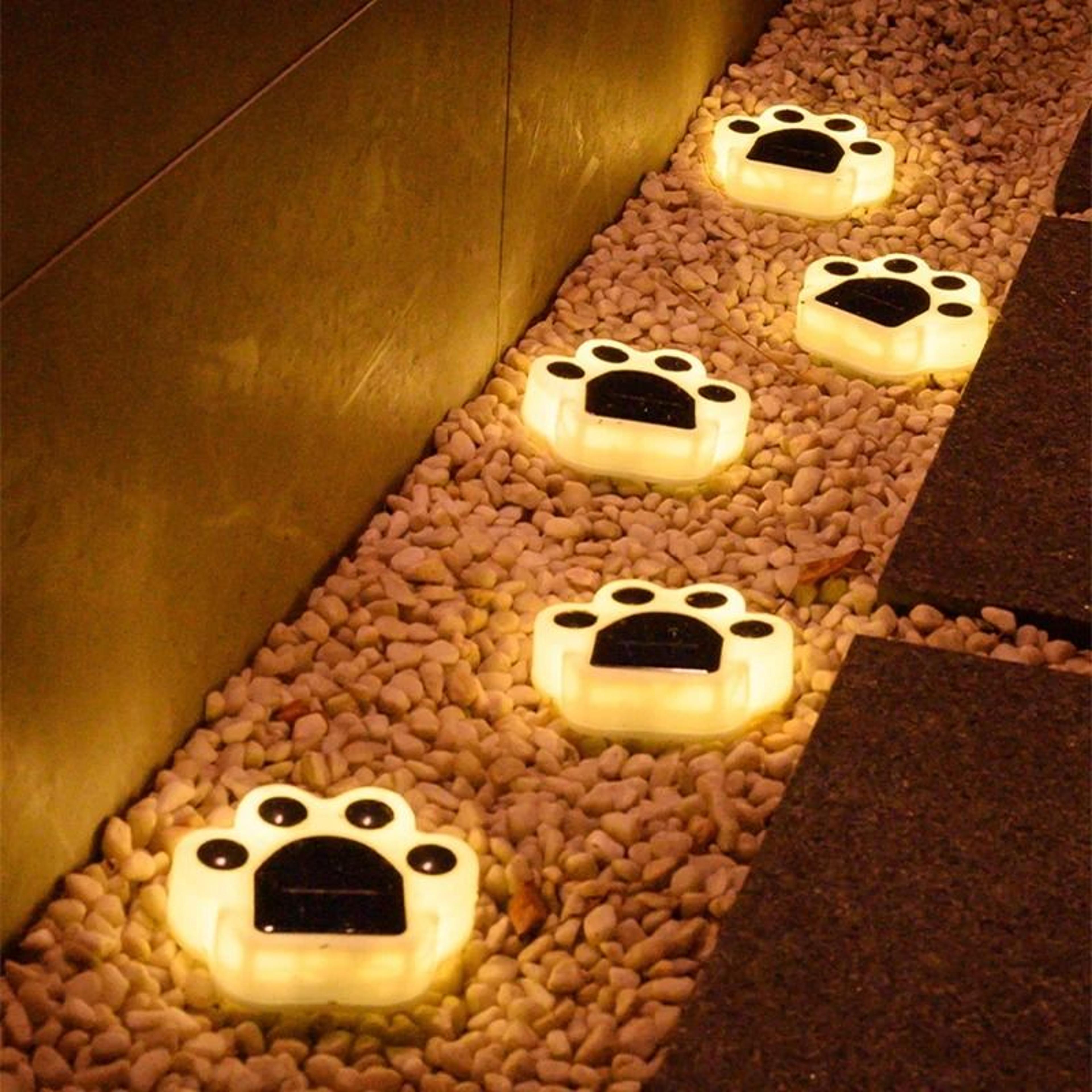 solar paw print outdoor garden & lawn lights (ip65 waterproof lawn lamp)