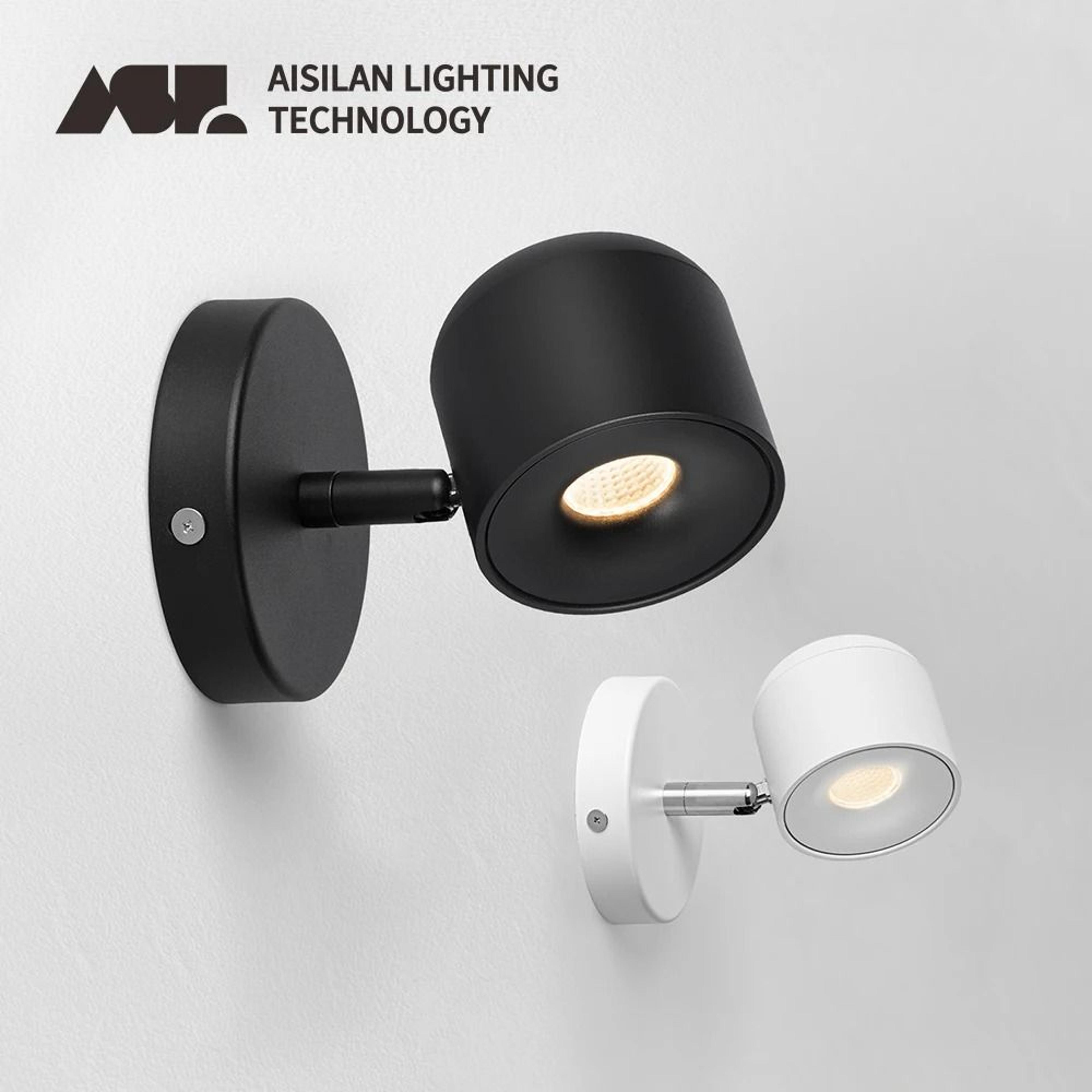 aisilan dimmable led wall sconce lamp with adjustable reading spotlight