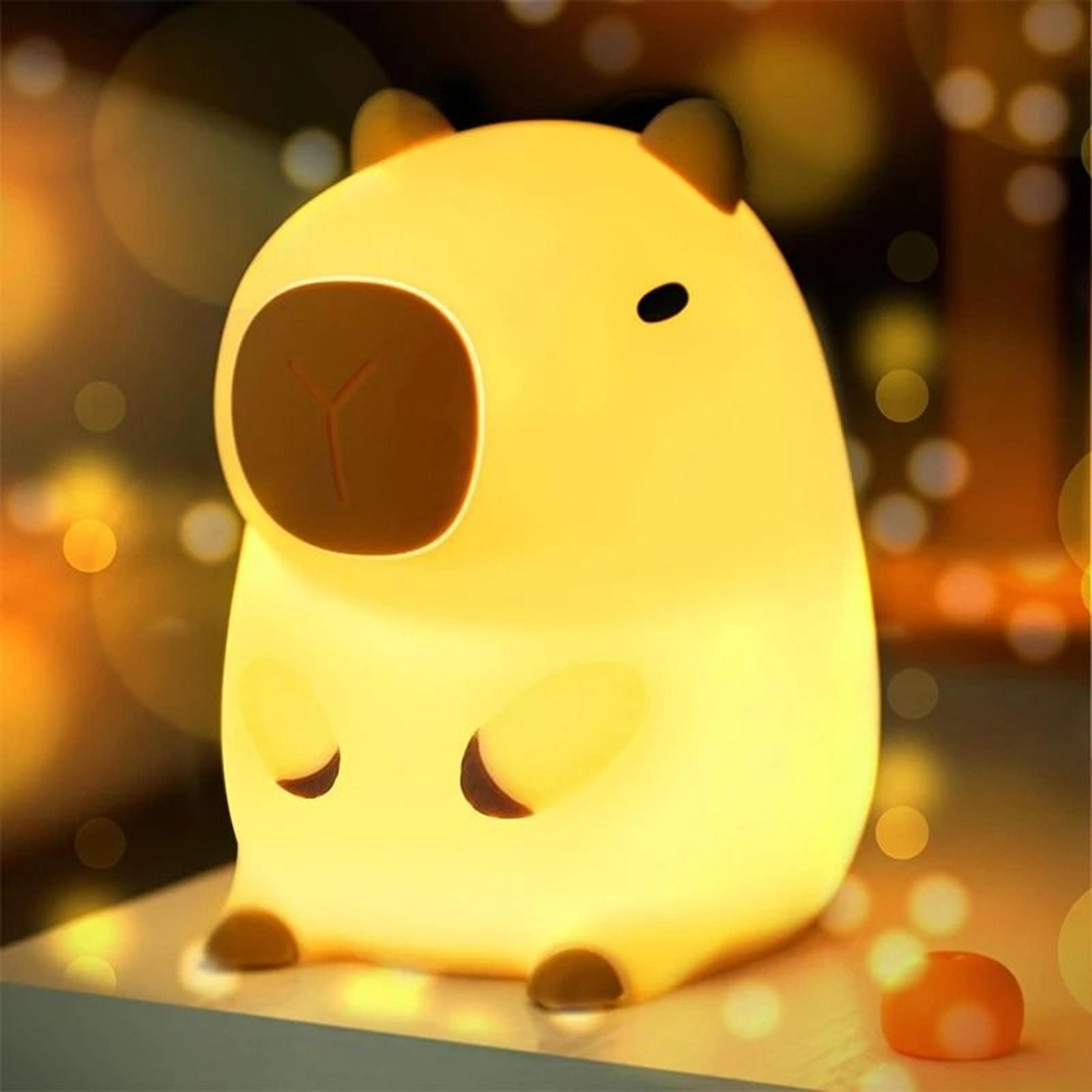 cute capybara silicone led night light with touch sensor for bedroom & nursery