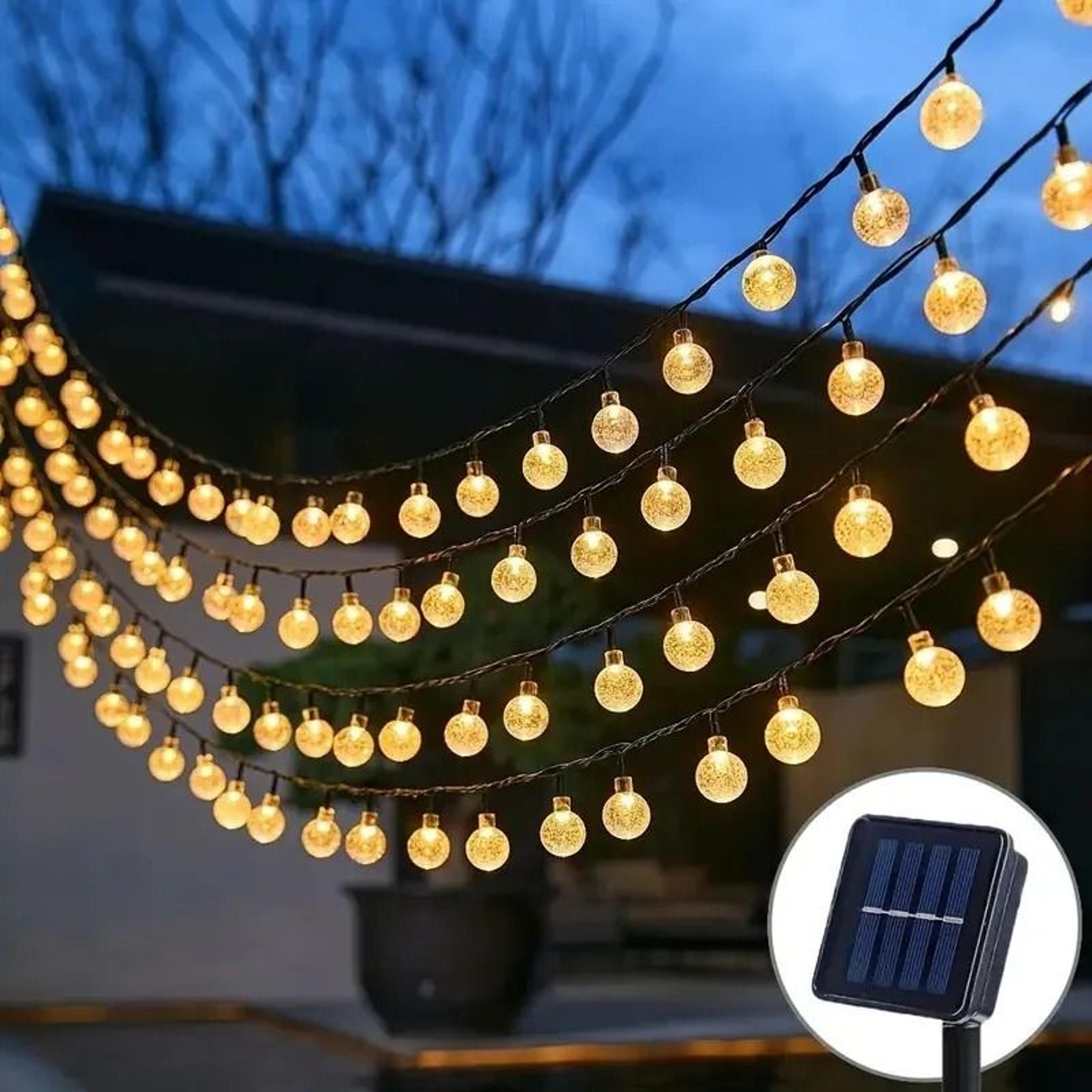 solar crystal bubble ball string lights (200 leds with 8 lighting modes)