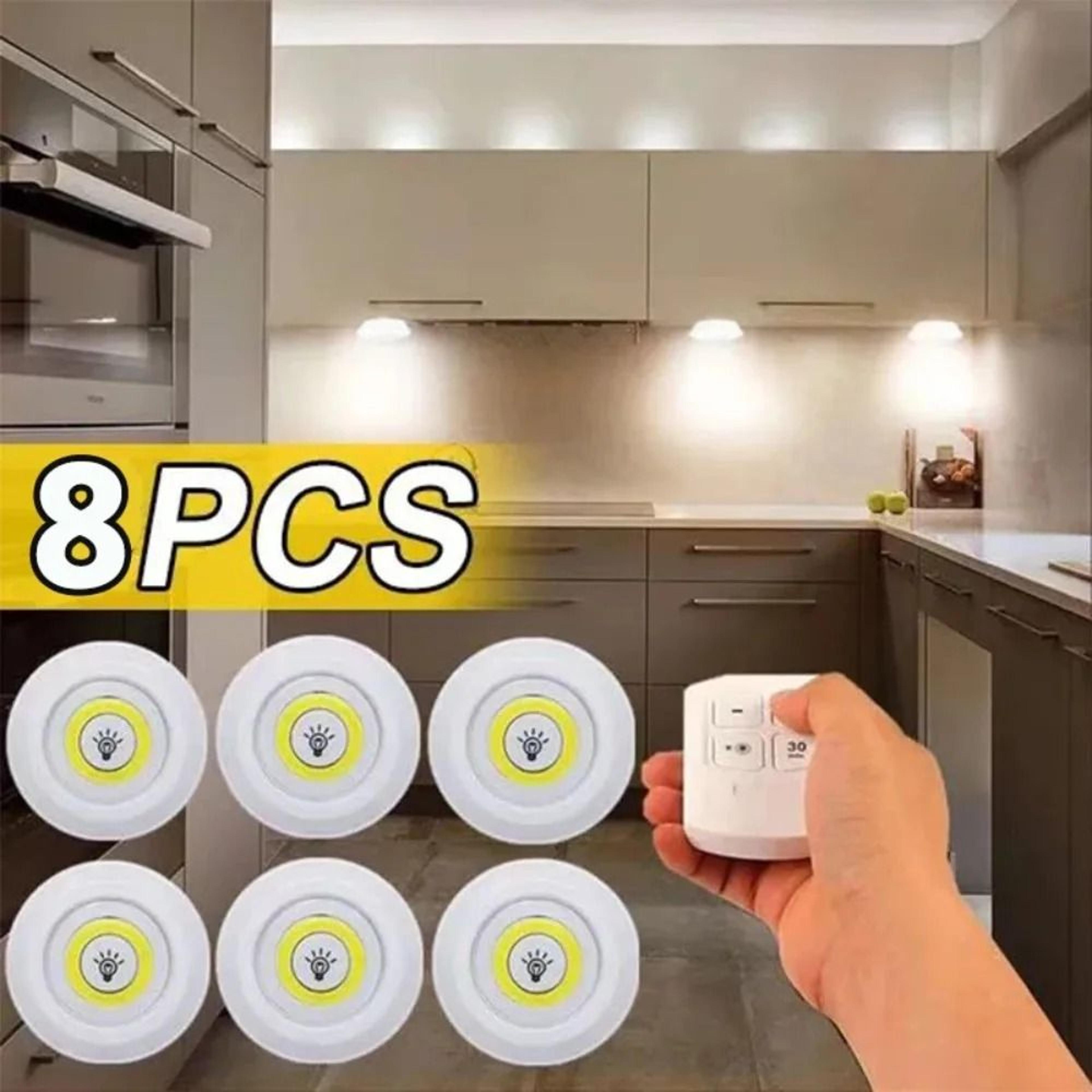 wireless battery-operated led under-cabinet puck lights with remote control