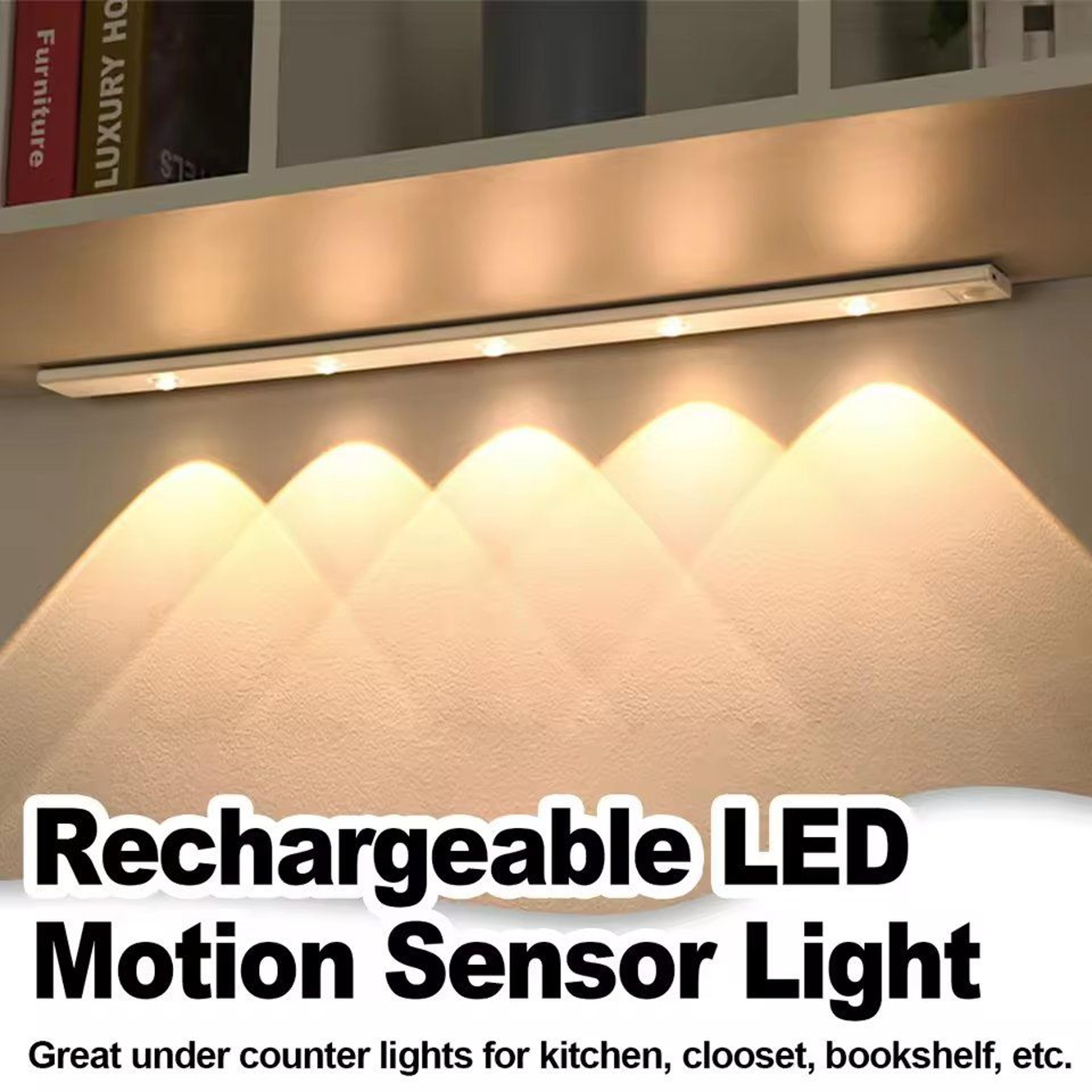 ultra-slim led motion sensor cabinet light strip (tricolor usb rechargeable magnetic bar)
