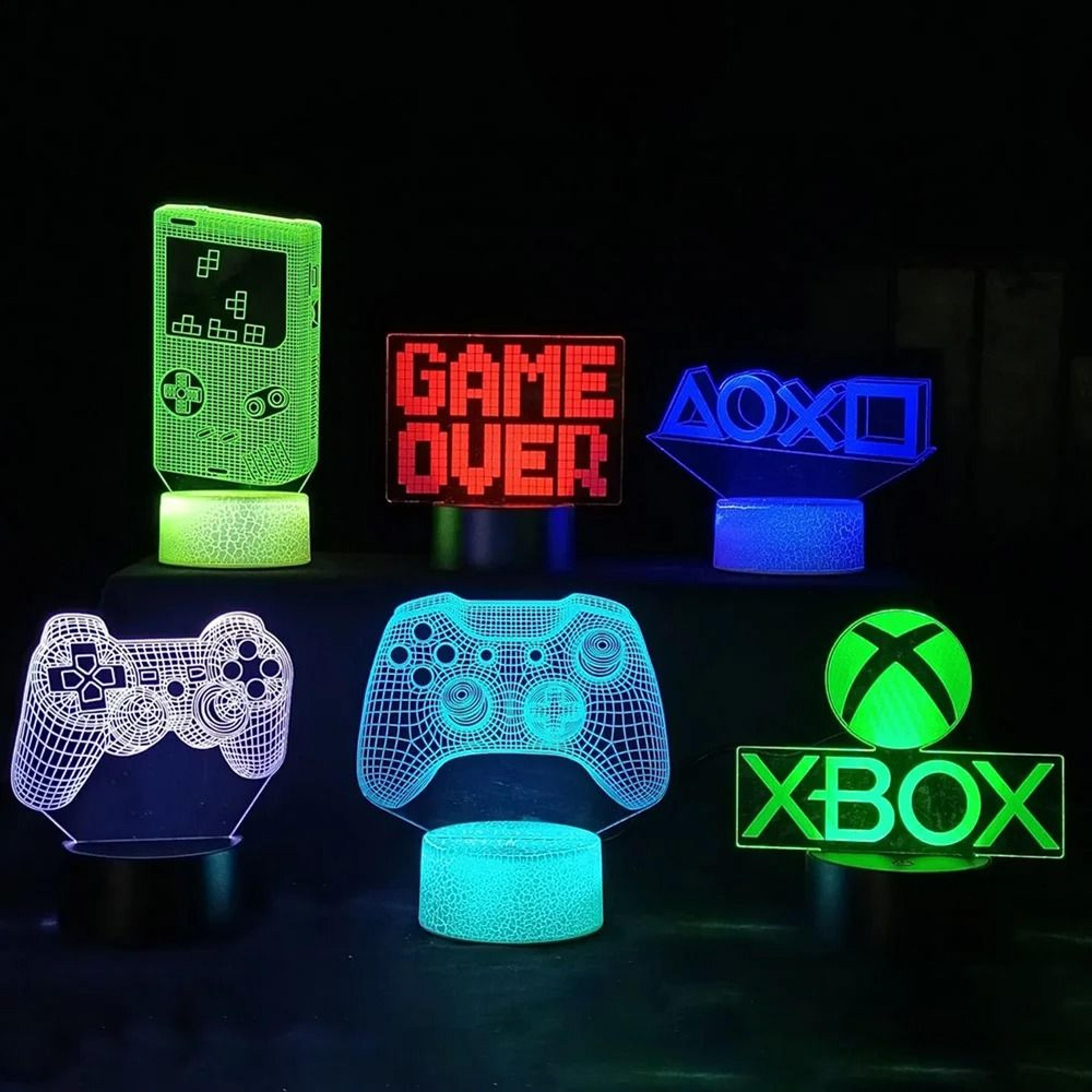 3d optical illusion gaming headset led lamp (multi-color game zone desk nightlight)
