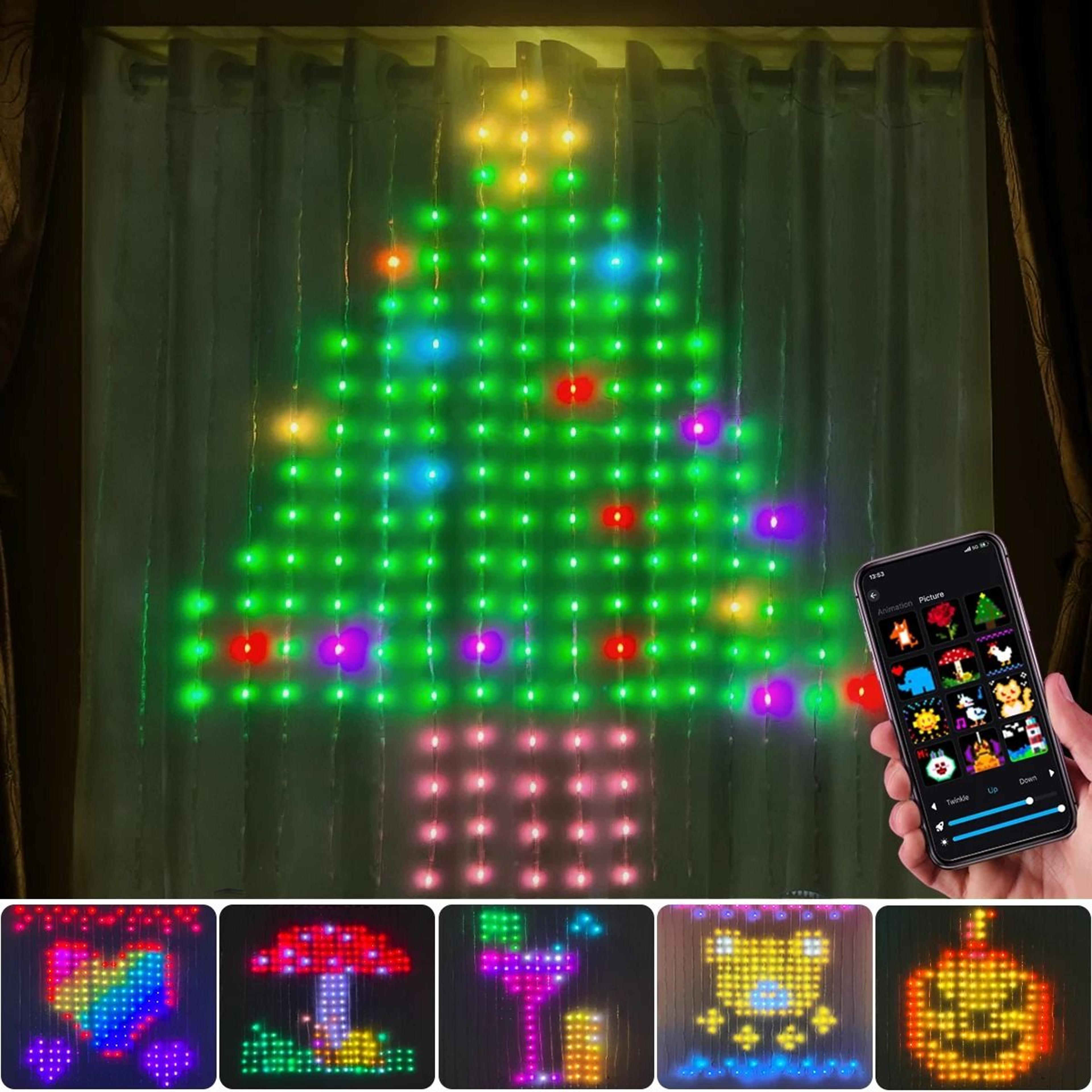 rgbic ir remote control led curtain lights (2x2m / 3x3m) for window & party decor