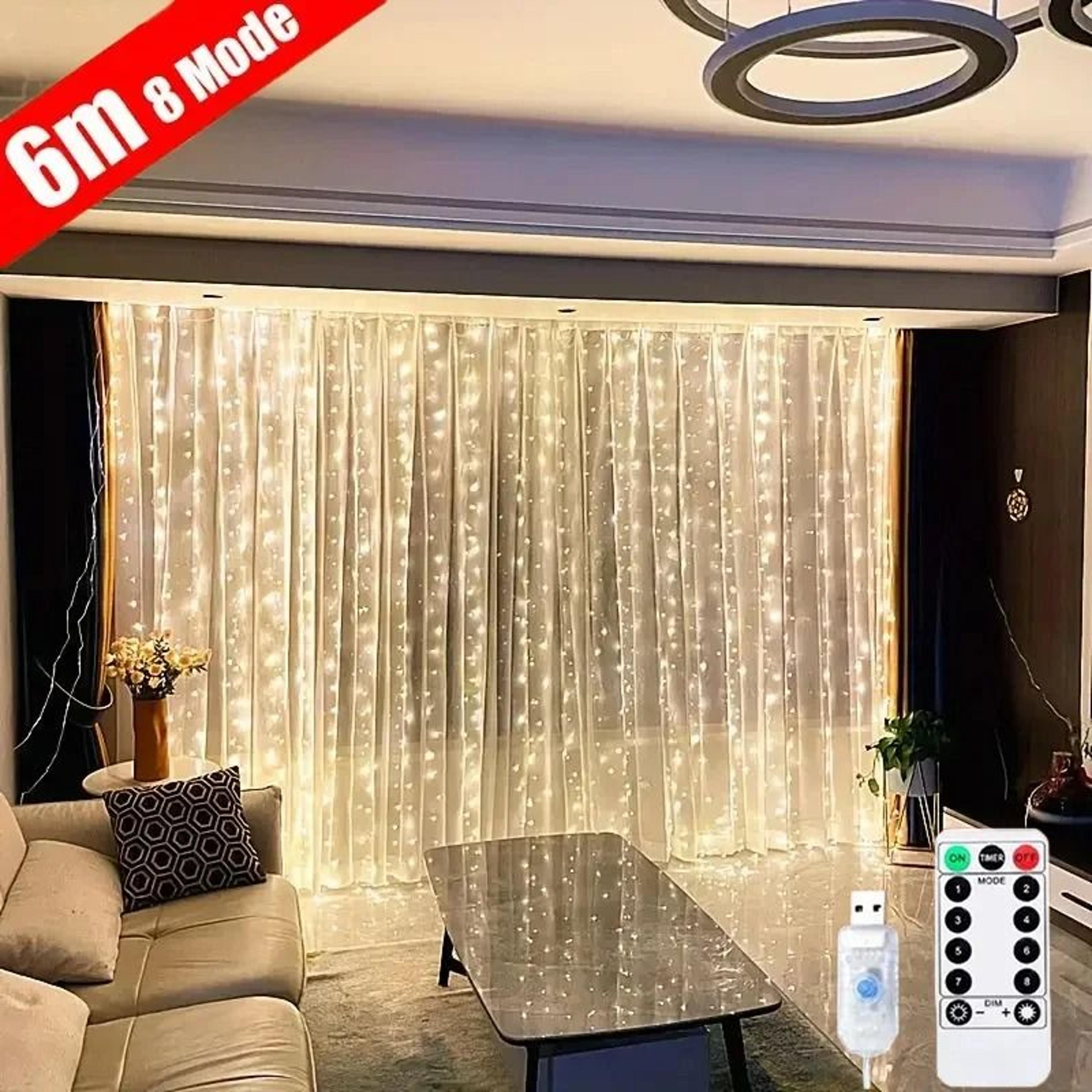 usb remote control led curtain fairy lights (3m/4m/6m) for bedroom & holiday decor