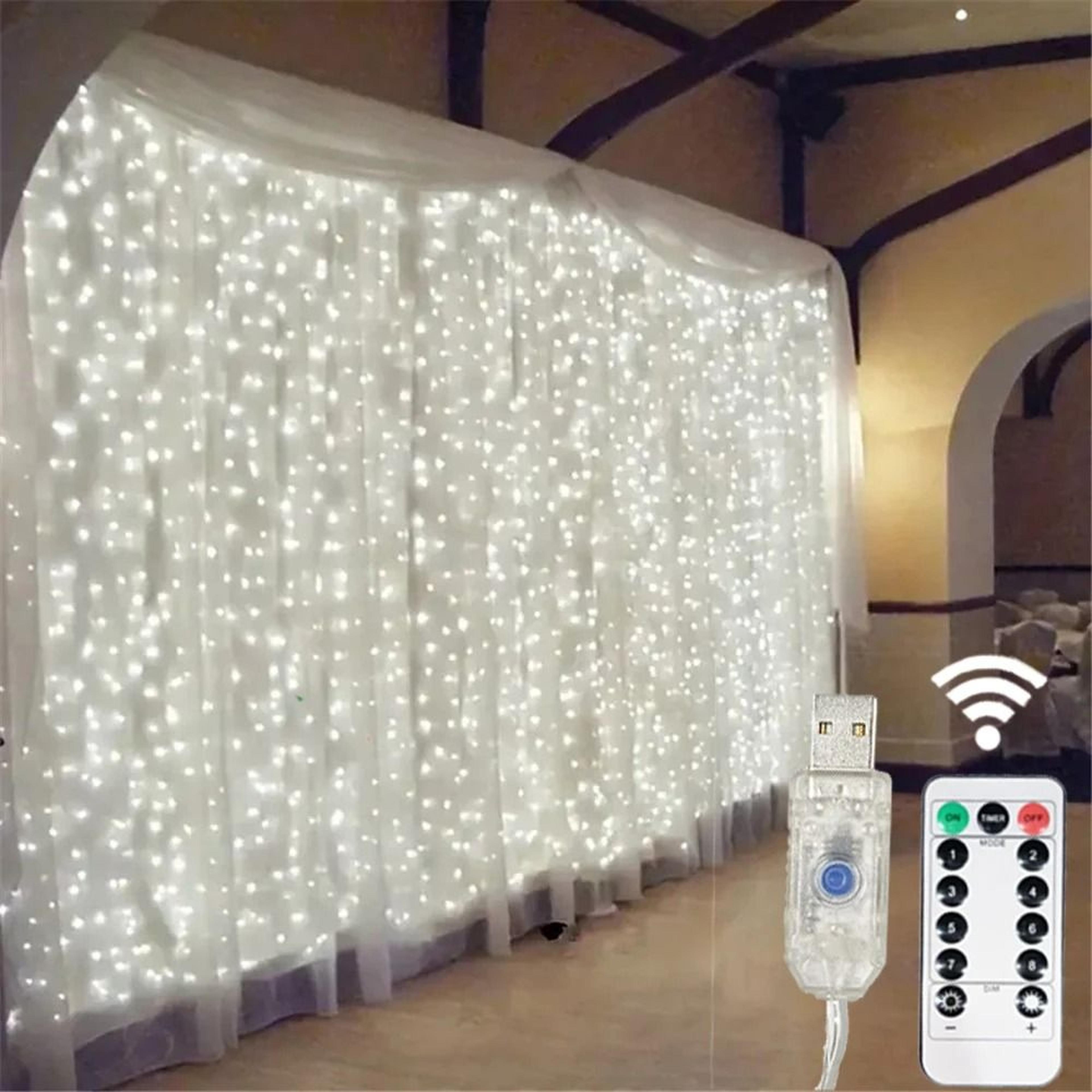 usb remote control led curtain garland fairy lights (3x3m / 6x3m) for ramadan & event decor