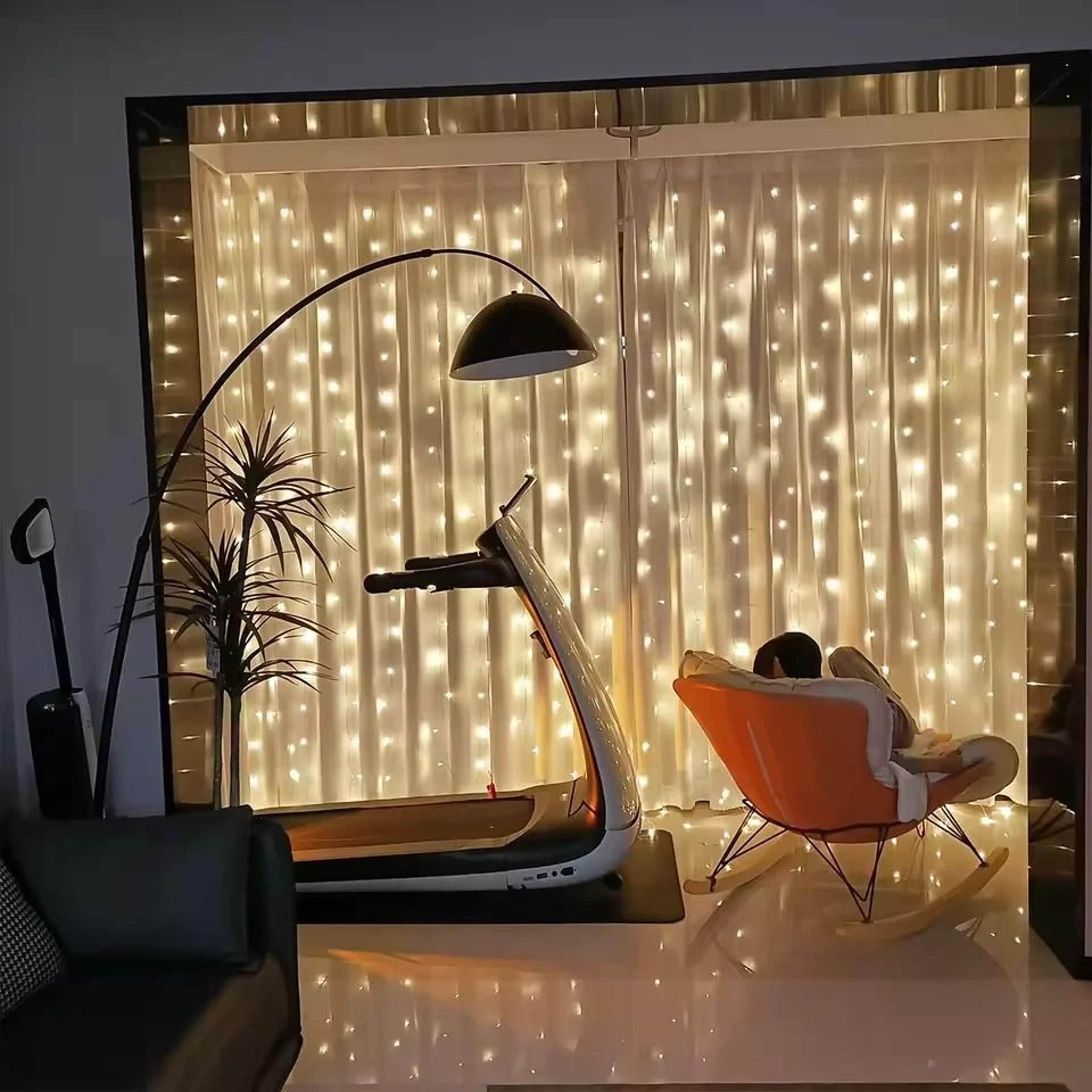 usb remote control window led curtain string lights with 8 modes for bedroom & party decor