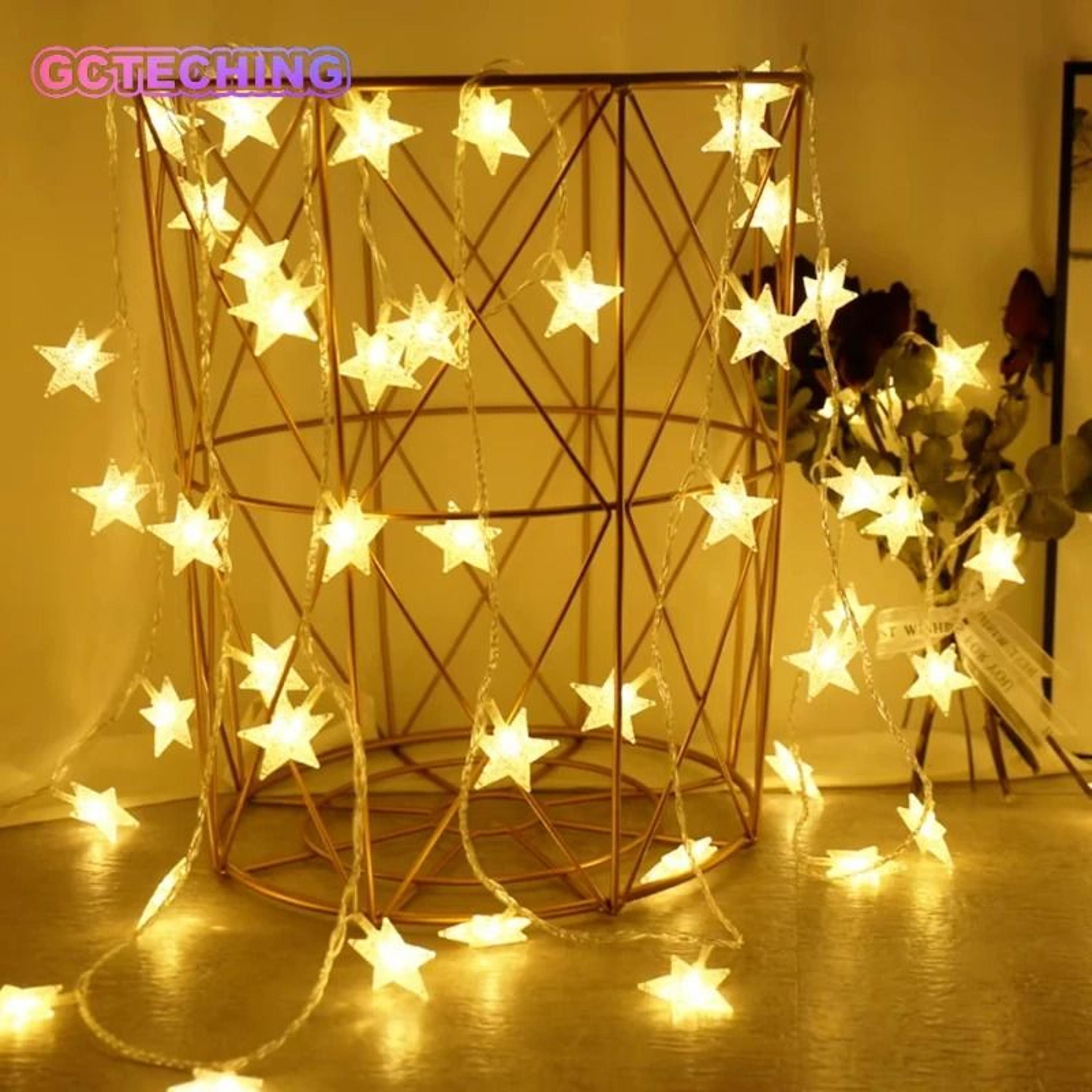 outdoor led star string lights garland bulbs for party, garden & holiday decor