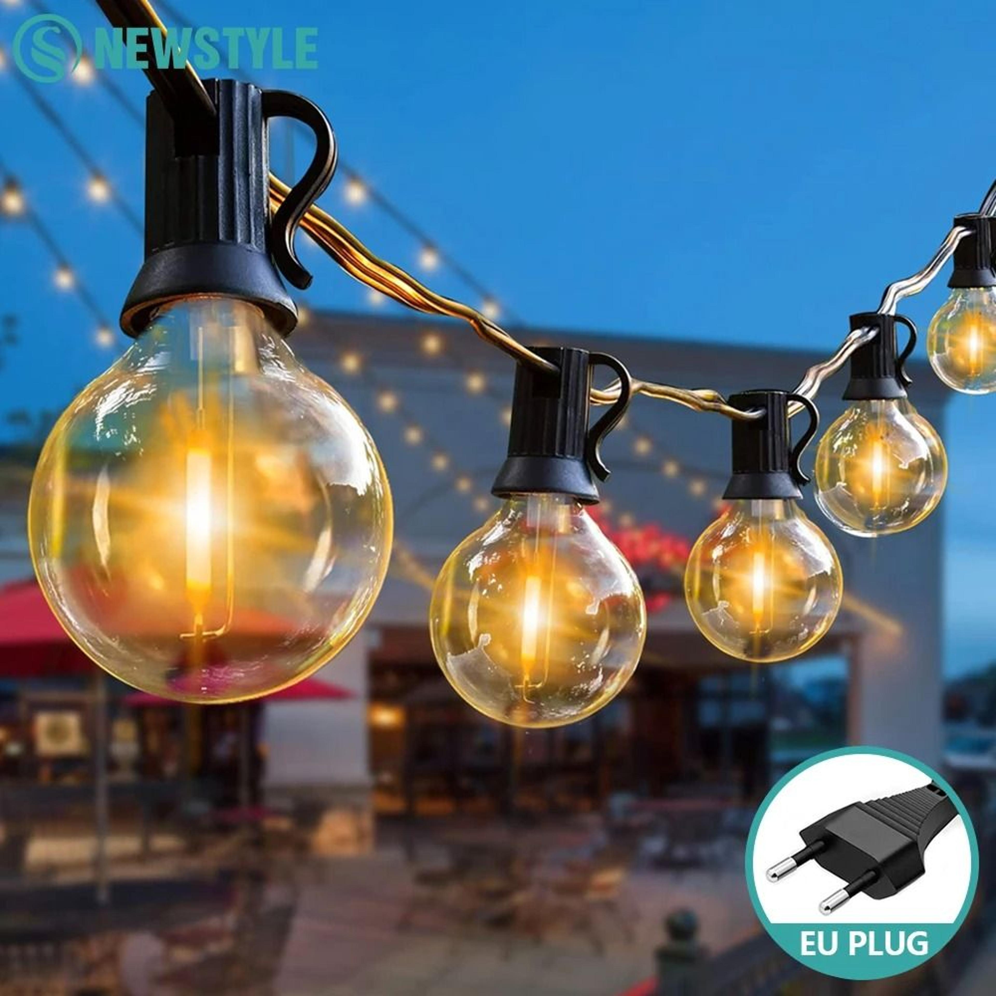 outdoor waterproof g40 led string lights with shatterproof bulbs for patio, garden & party decor