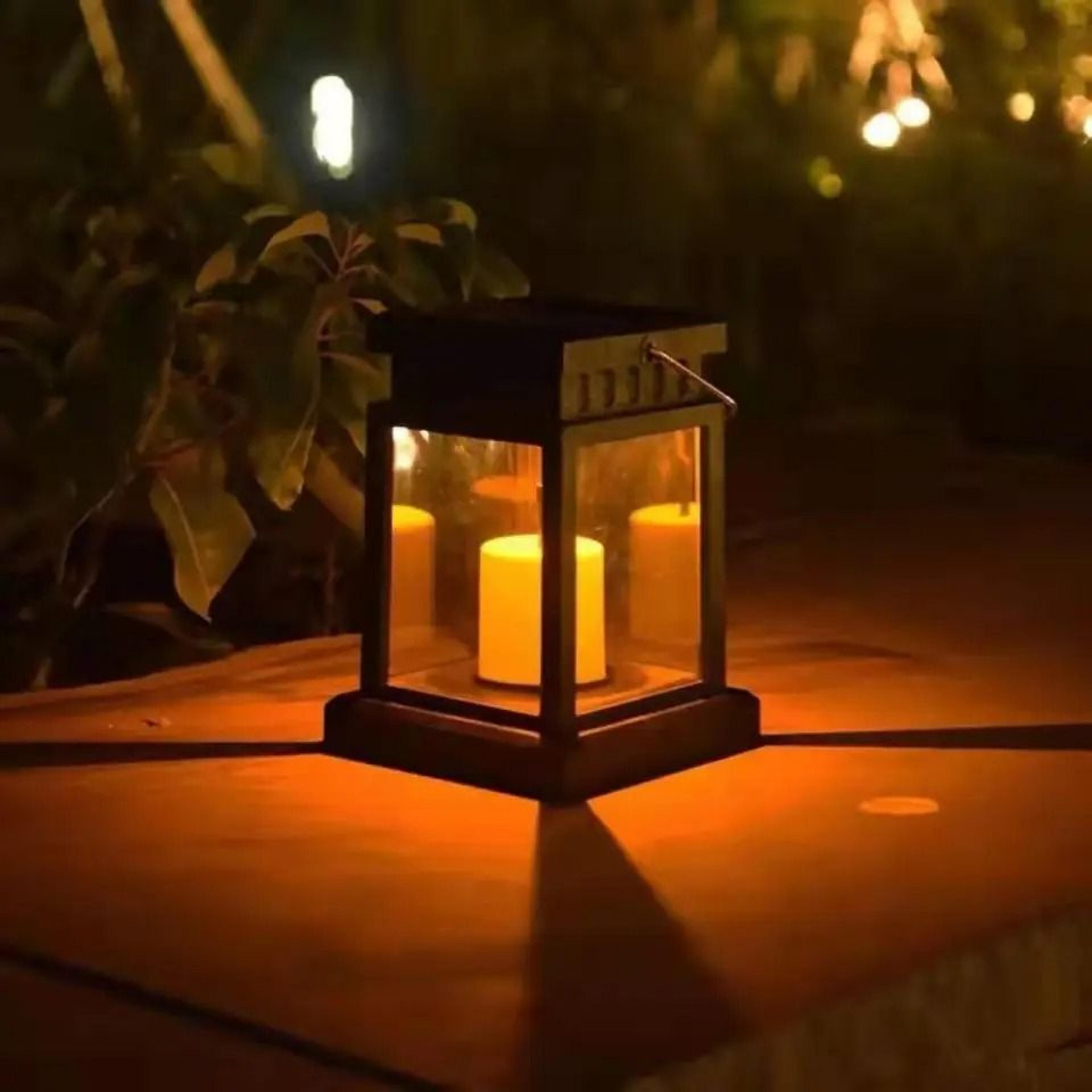 outdoor waterproof solar palace lantern & hanging atmosphere candle lamp for yard & garden