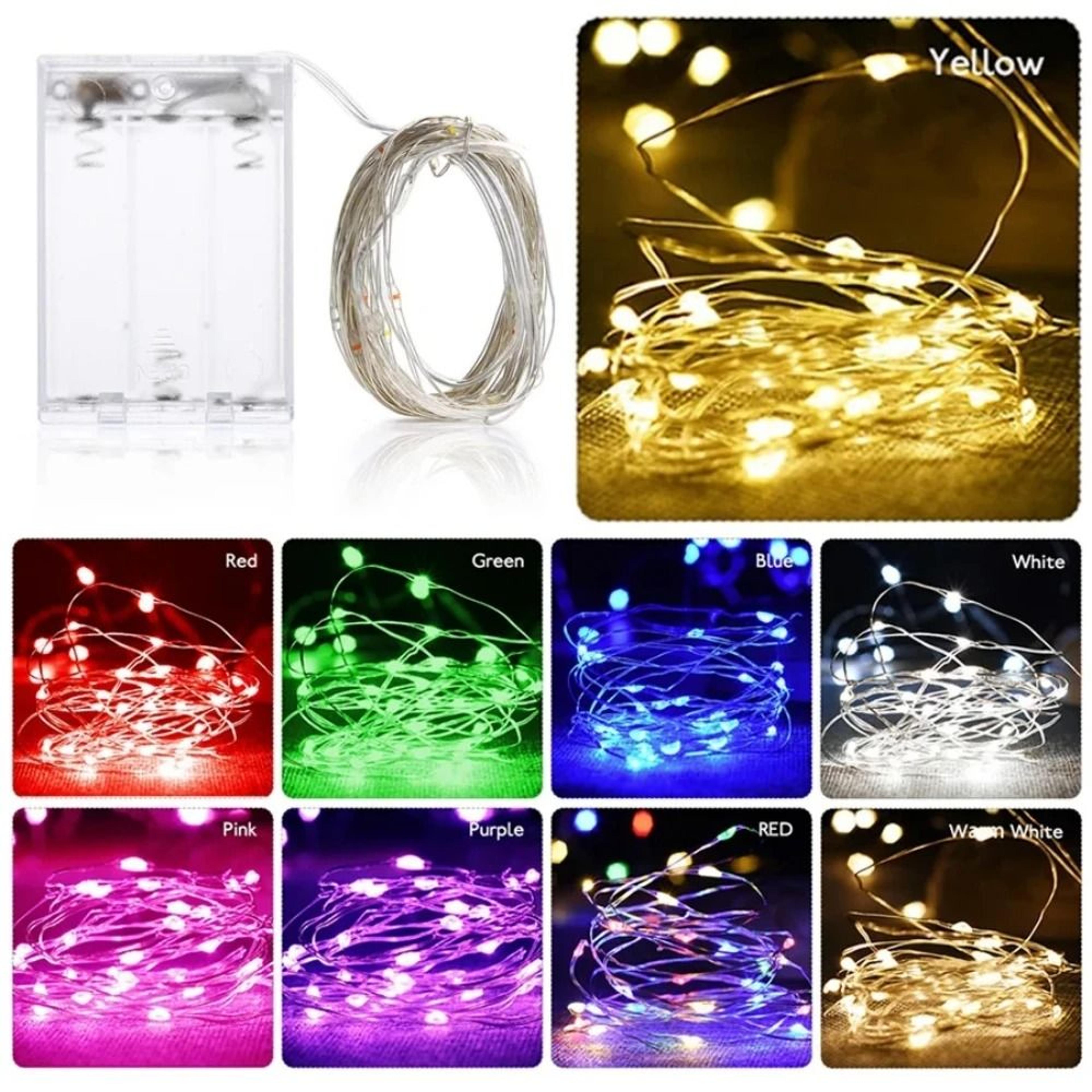 battery-powered copper wire led fairy string lights (1m–10m garland for christmas & wedding decor)
