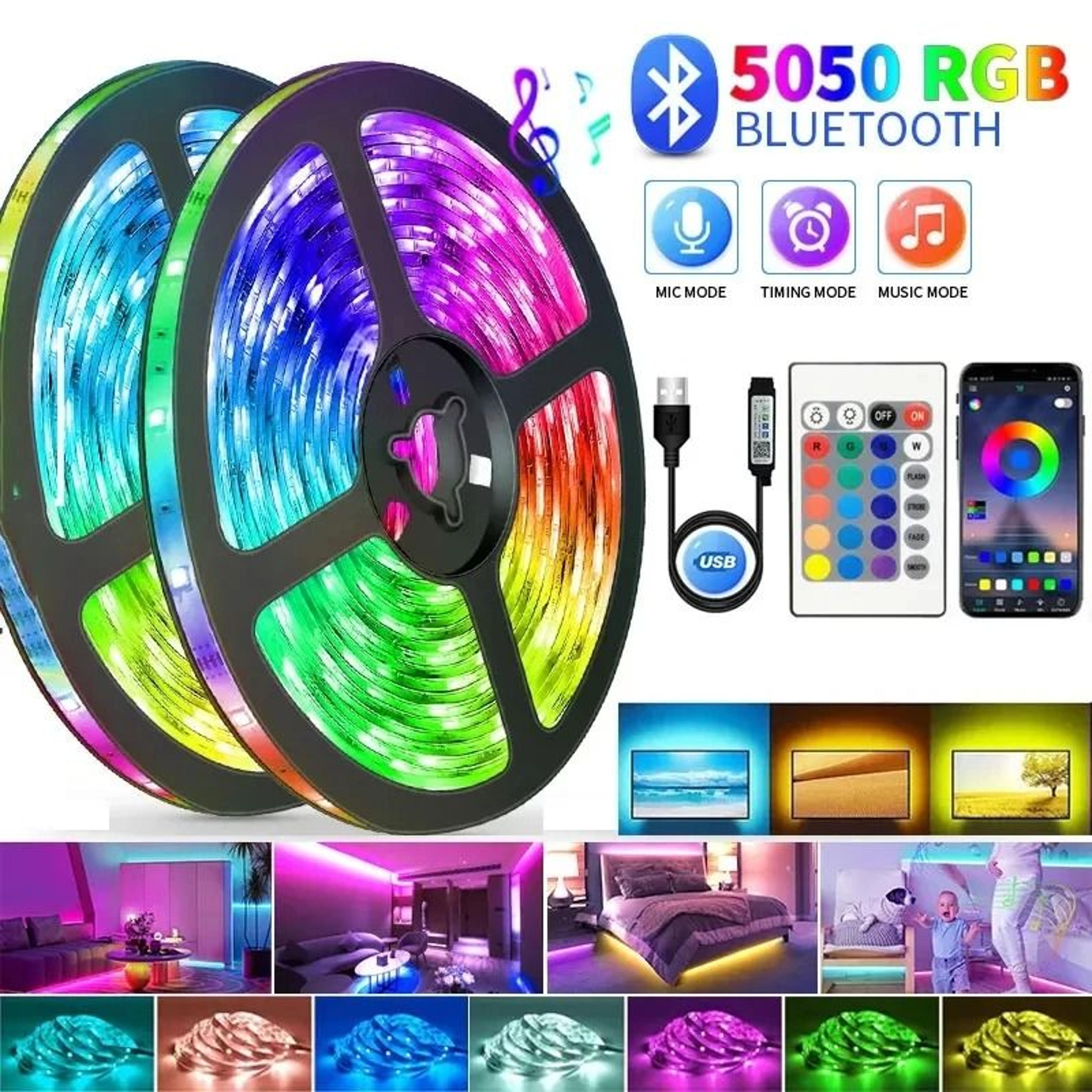 5v usb 5050 rgb led light strip for room decor & gaming setup (5m/10m adhesive diode ribbon)