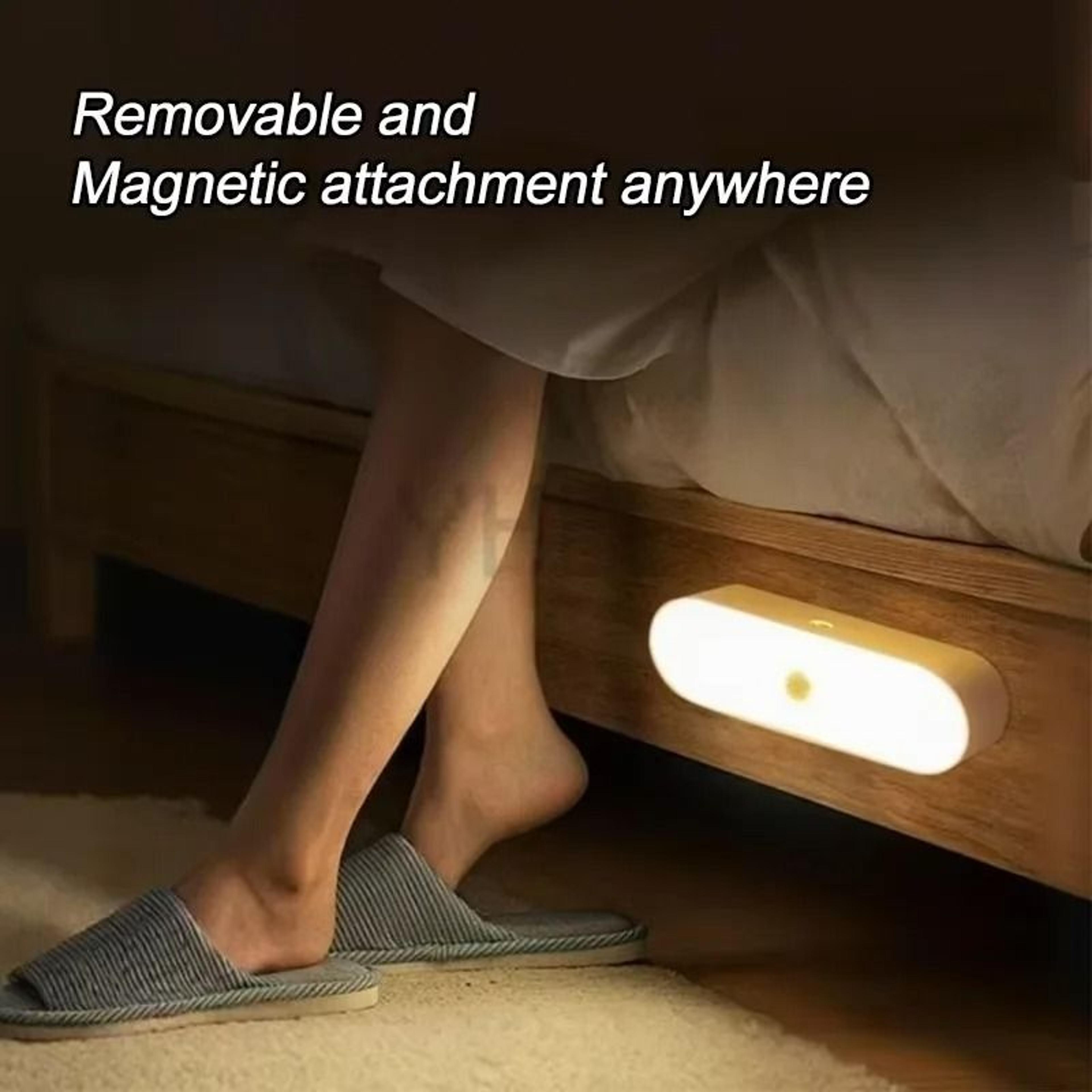 wireless led motion sensor night light (usb rechargeable magnetic strip for closet, cabinet & hallway)