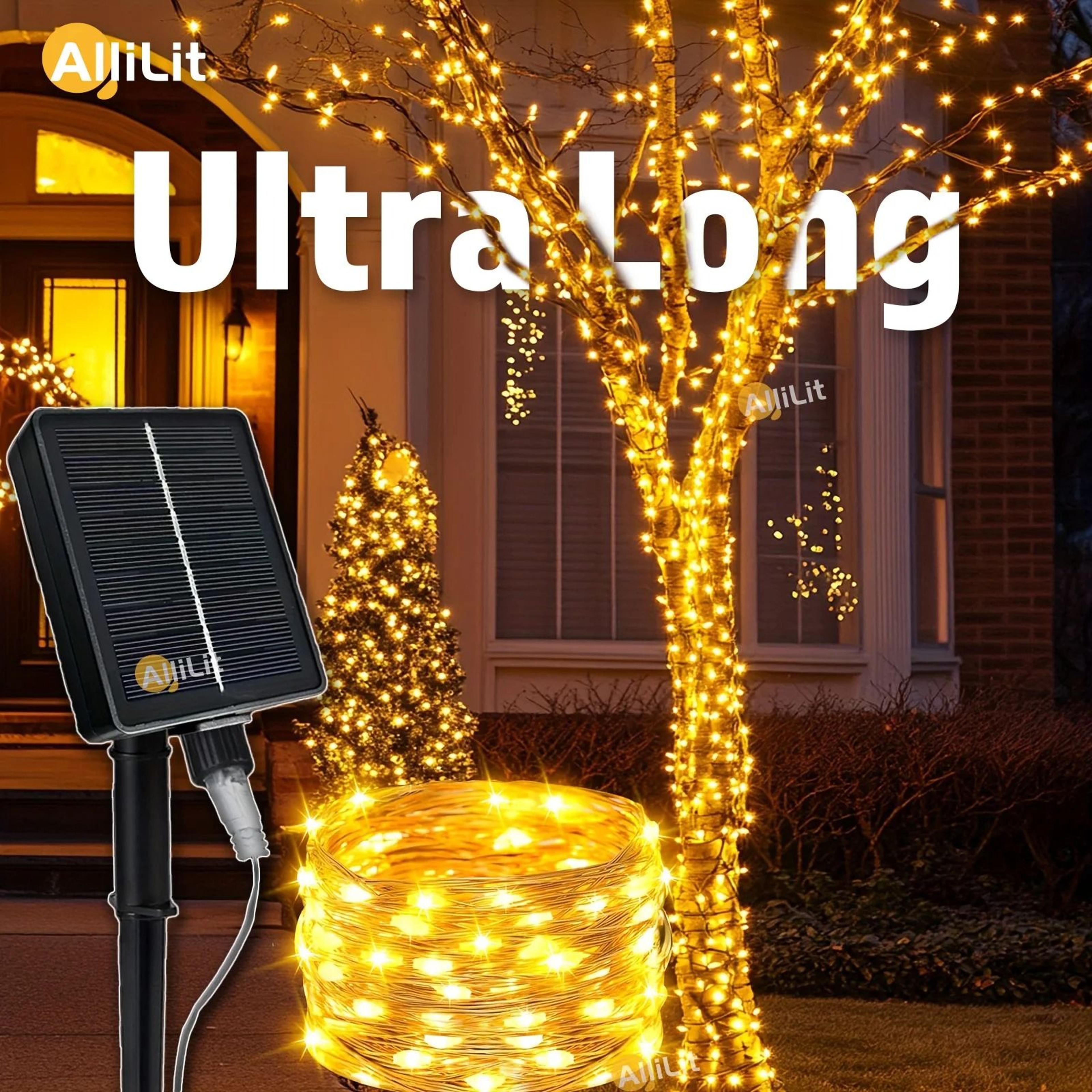 5m–100m ultra-long 1000 led outdoor solar copper wire fairy lights (ip65 waterproof christmas & garden garland)