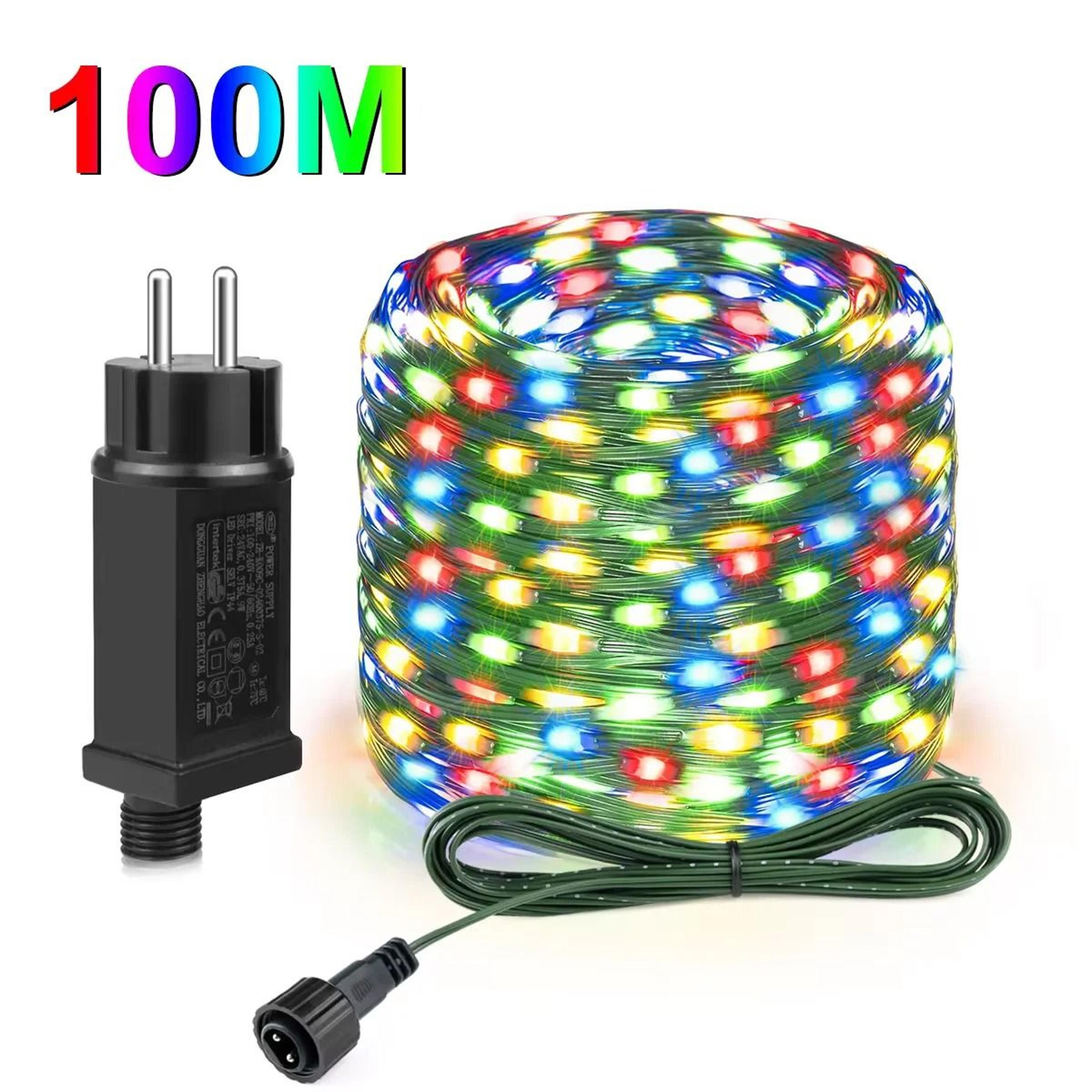 50m/100m outdoor 24v led christmas green wire leather fairy lights (ip65 waterproof garden & wedding garland)