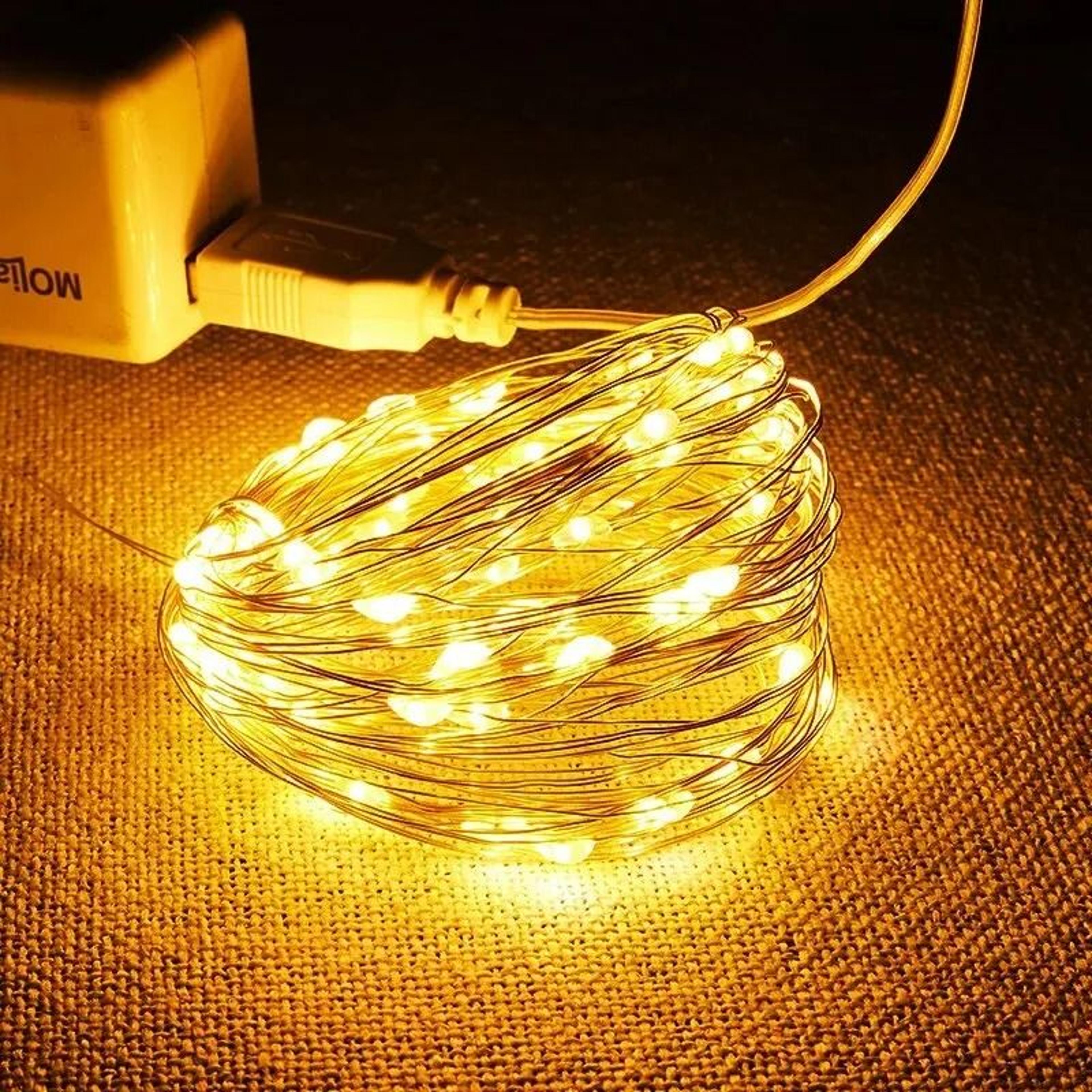 usb silver wire waterproof led fairy string lights for xmas & wedding decor