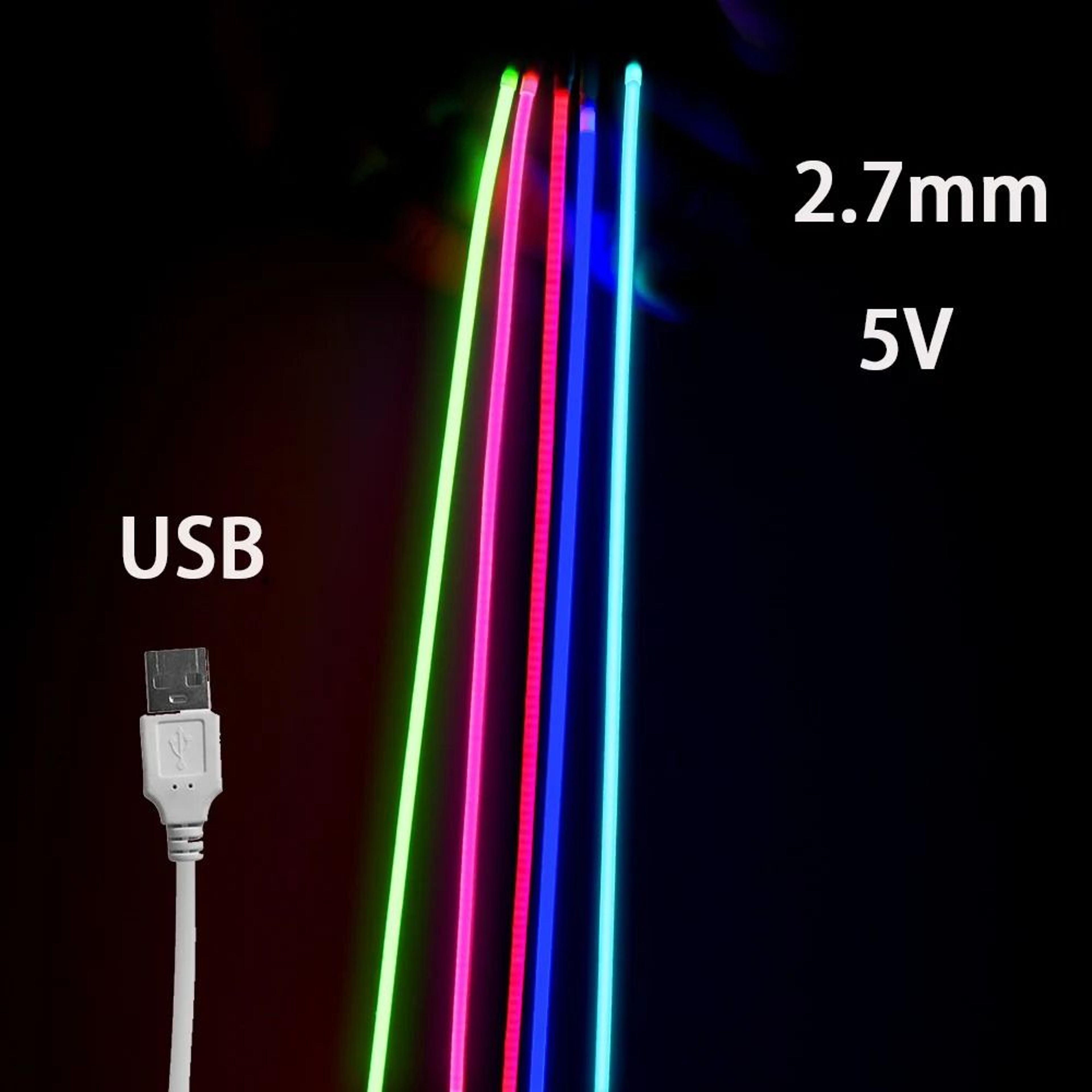 2.7mm ultra-thin 5v usb cob led strip light (480 leds/m flexible linear tape for pc & tv backlight)