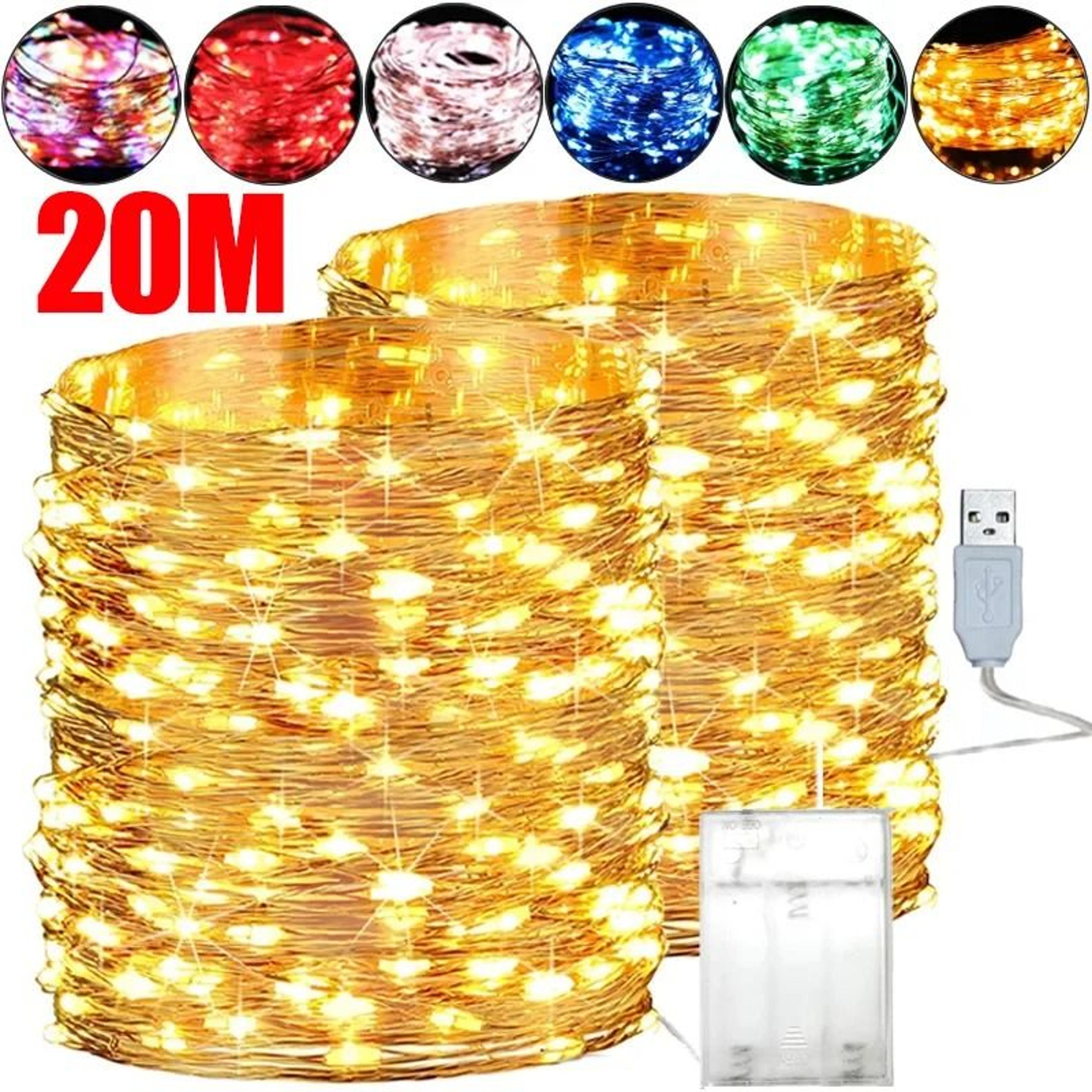 20m usb/battery waterproof copper wire led fairy string lights for xmas decor
