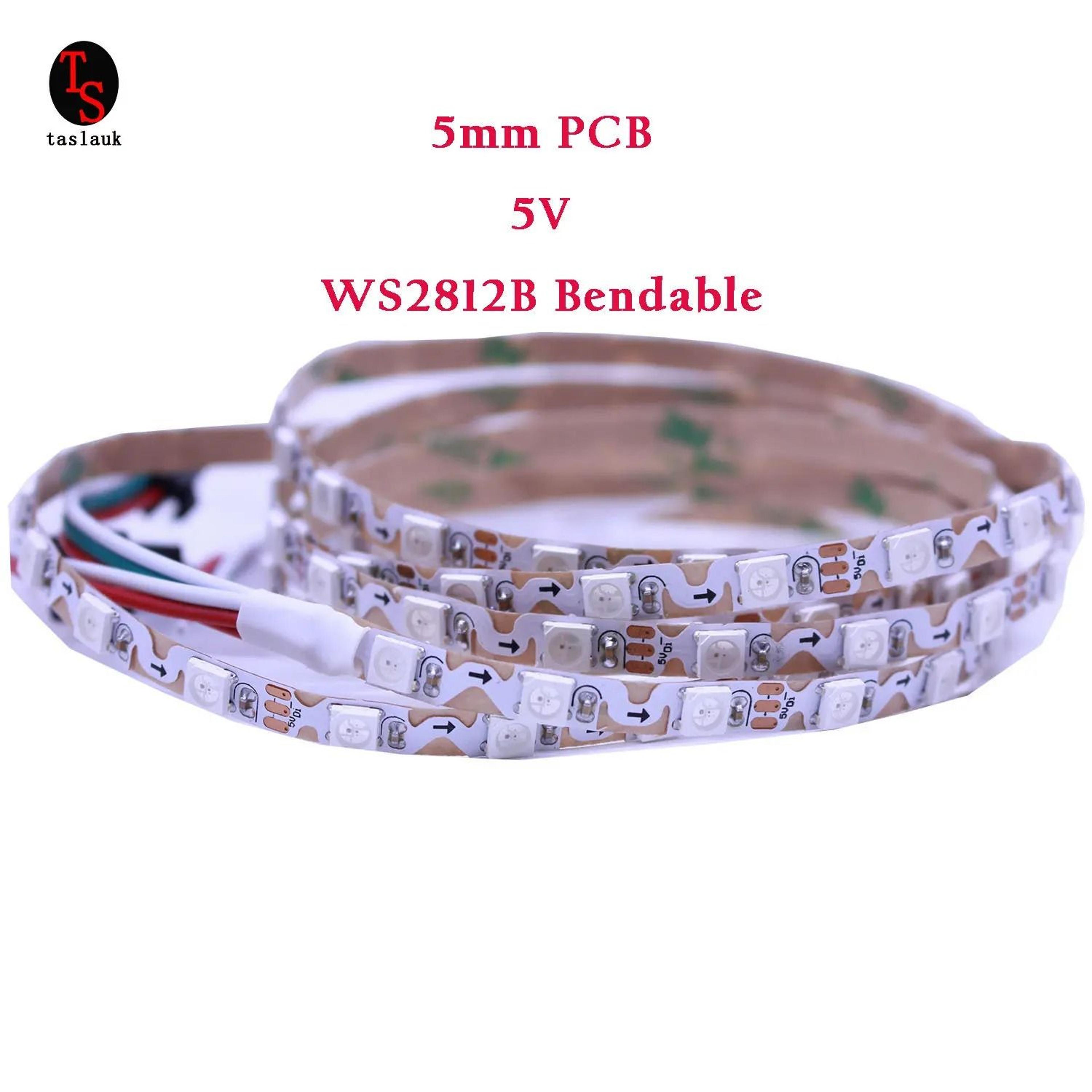 ws2812b s-shape bendable addressable rgb led strip (5v 60leds/m zig-zag pixel tape for diy signage)