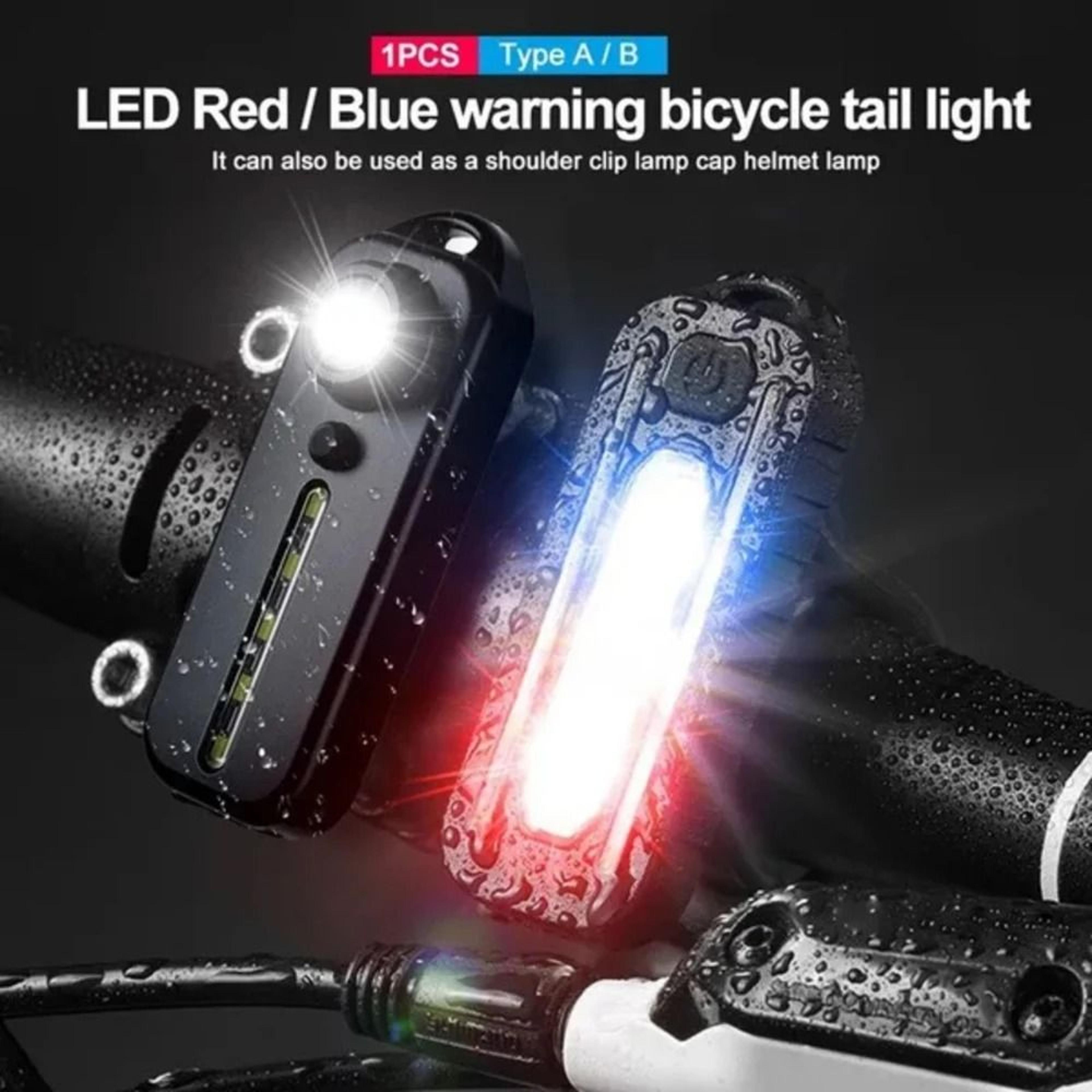 usb rechargeable led red & blue shoulder clip safety warning light (waterproof warning flashlight torch)