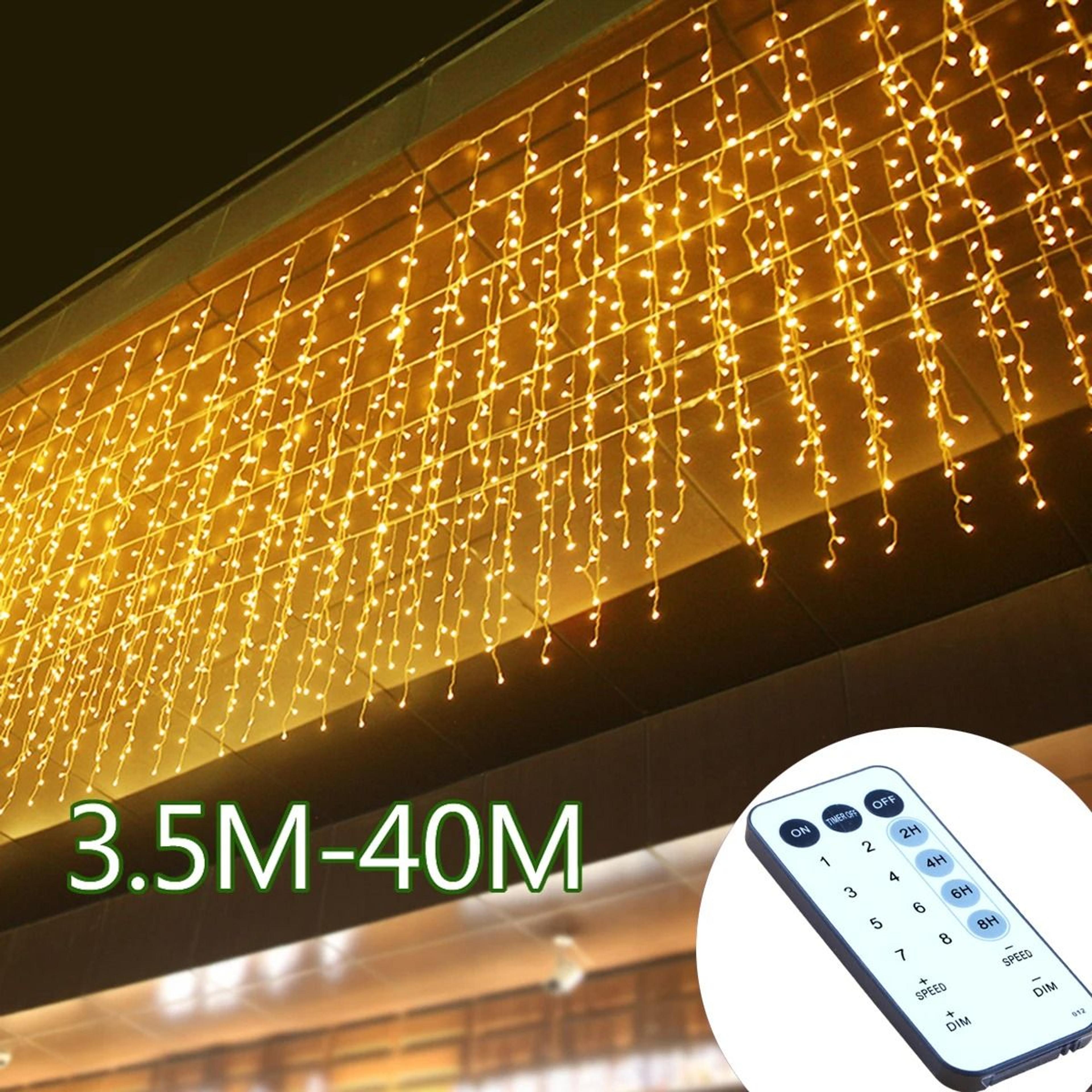 outdoor led icicle string lights (cascading fairy light garland for christmas & garden)