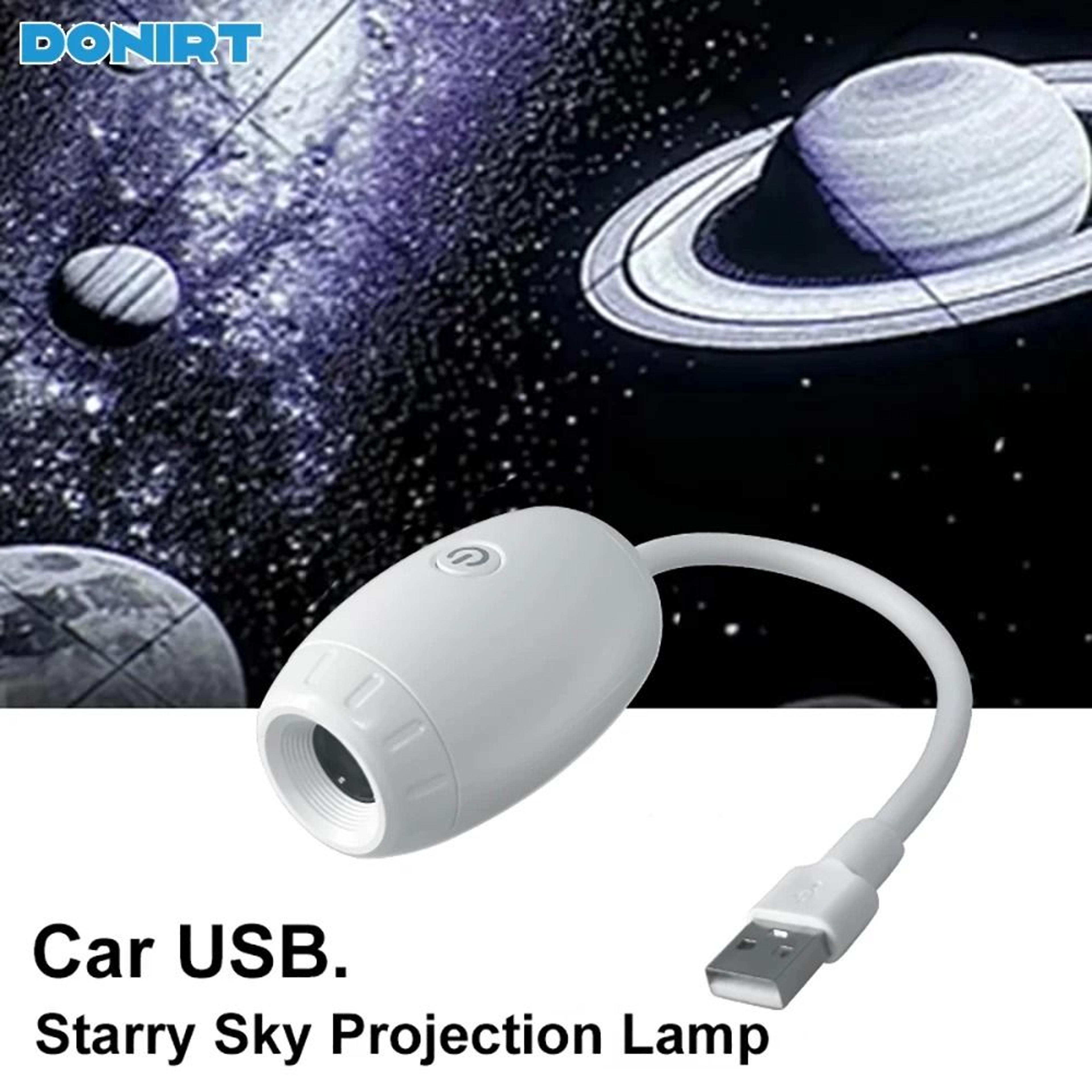usb car atmosphere projector light (romantic saturn galaxy & starry star led interior ambient lamp)