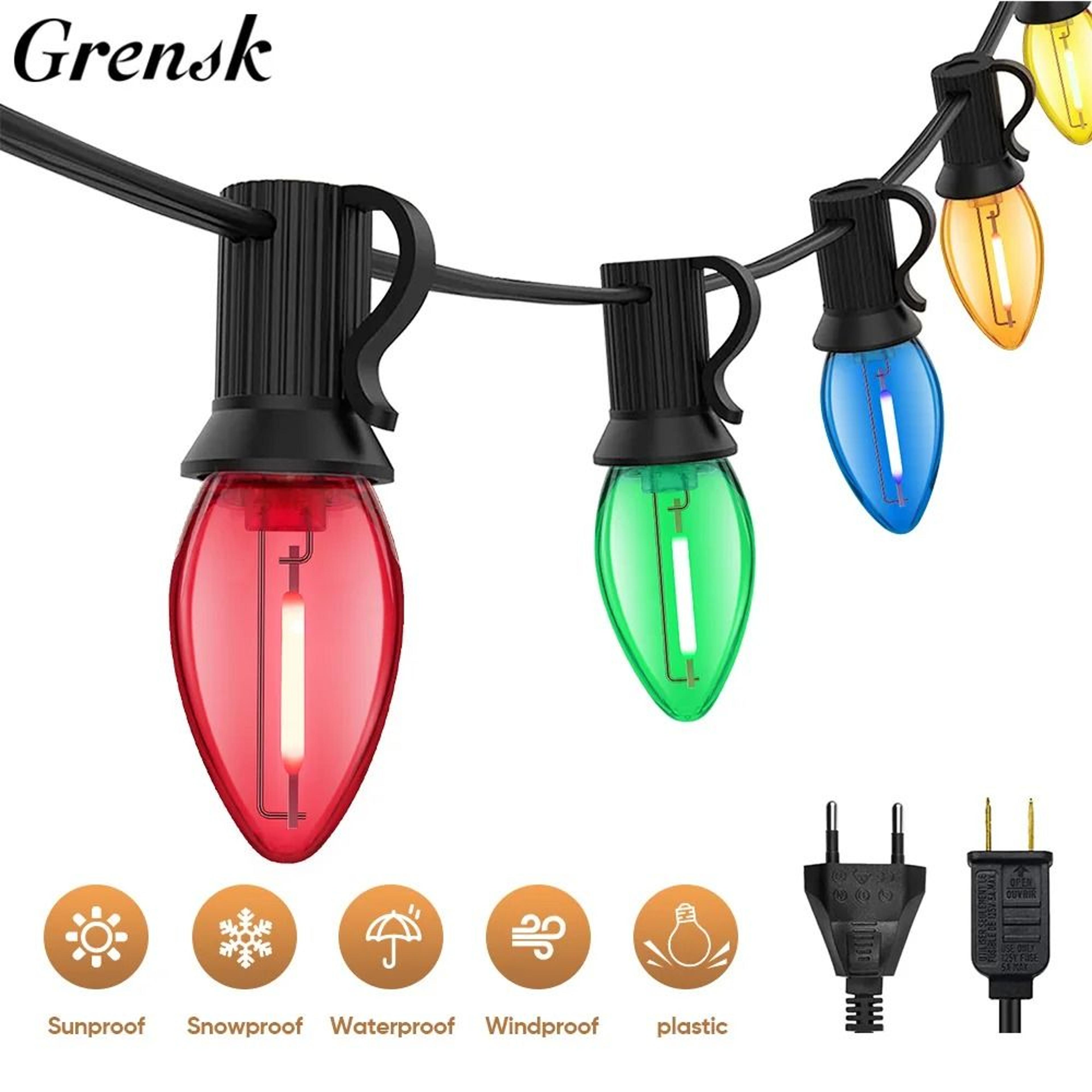 outdoor colorful c7 shatterproof led replacement bulbs (1w e12 base rgb waterproof garland lights)