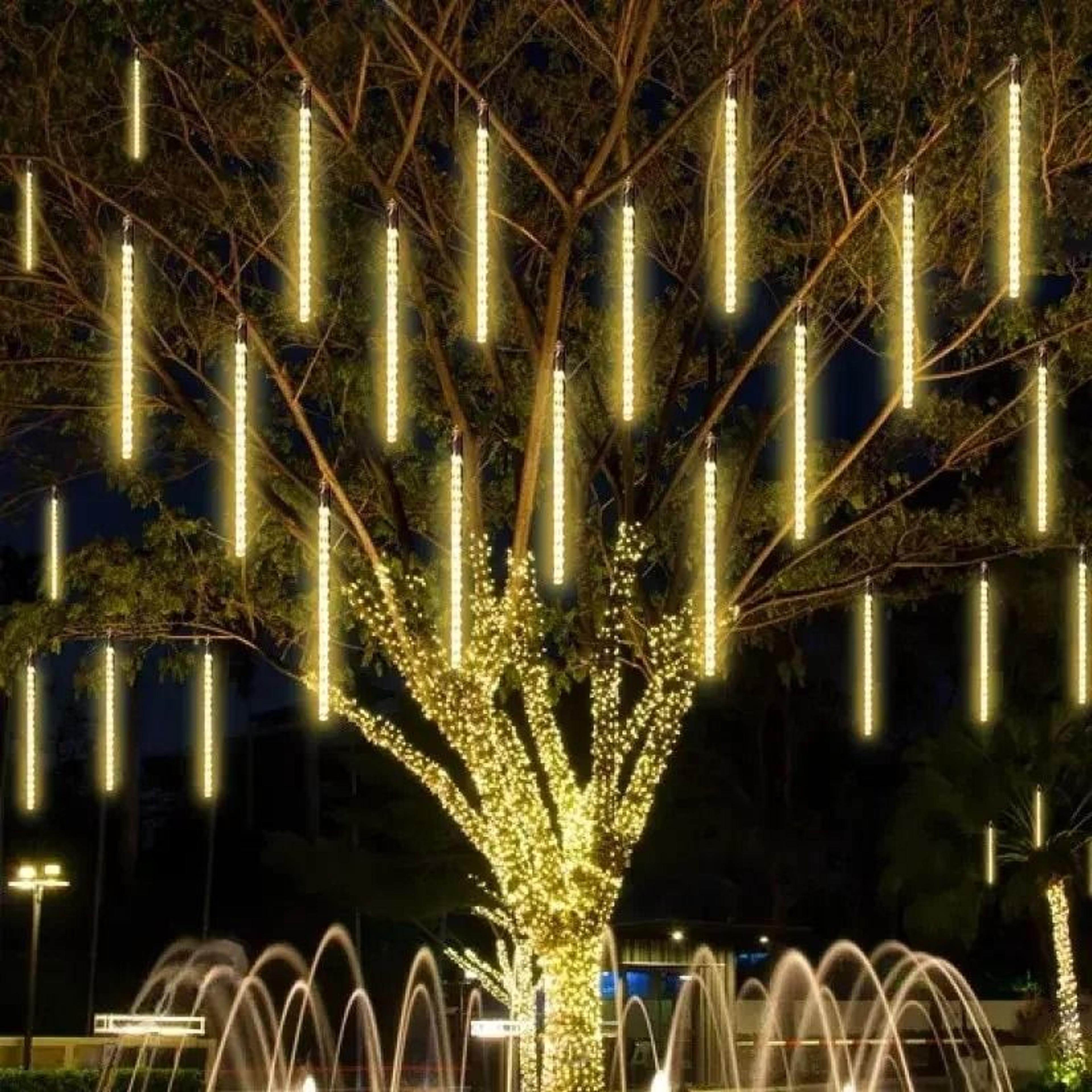 30/50cm outdoor led meteor shower rain lights (waterproof falling raindrop fairy string light for holiday & patio)