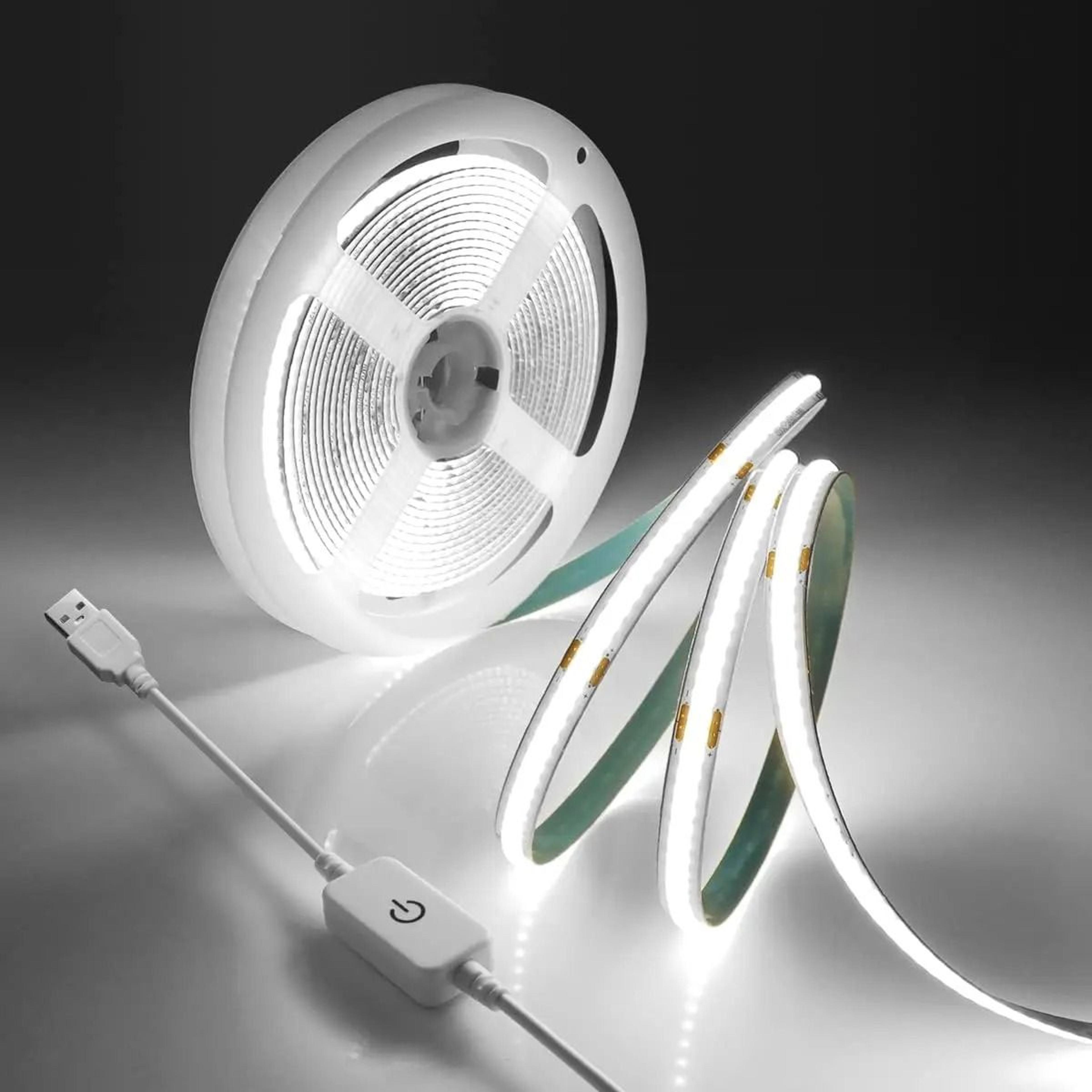 5v usb cob led strip light (touch sensor dimmable flexible backlight tape)