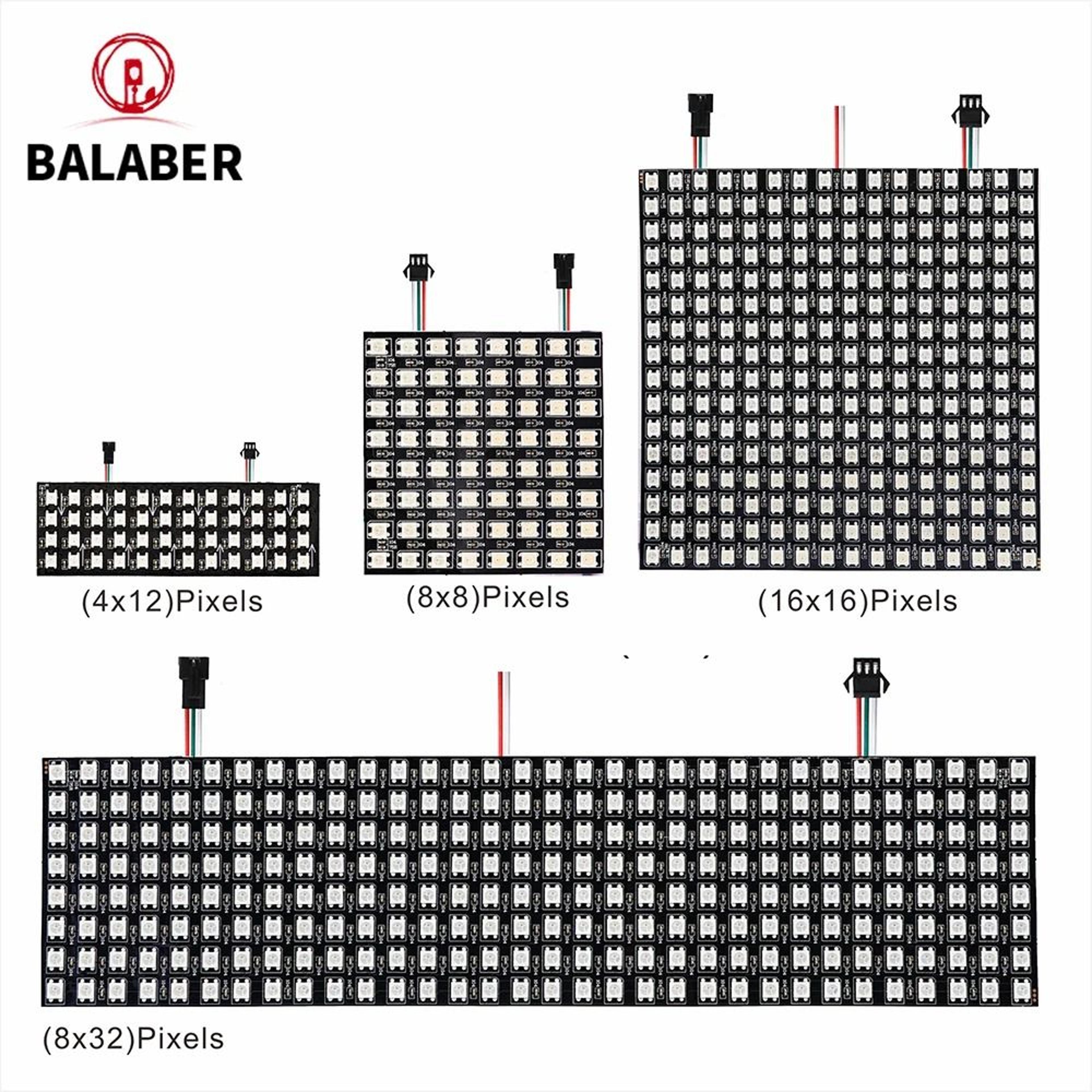 ws2812b addressable rgb led pixel matrix panel (5v flexible programmable screen)