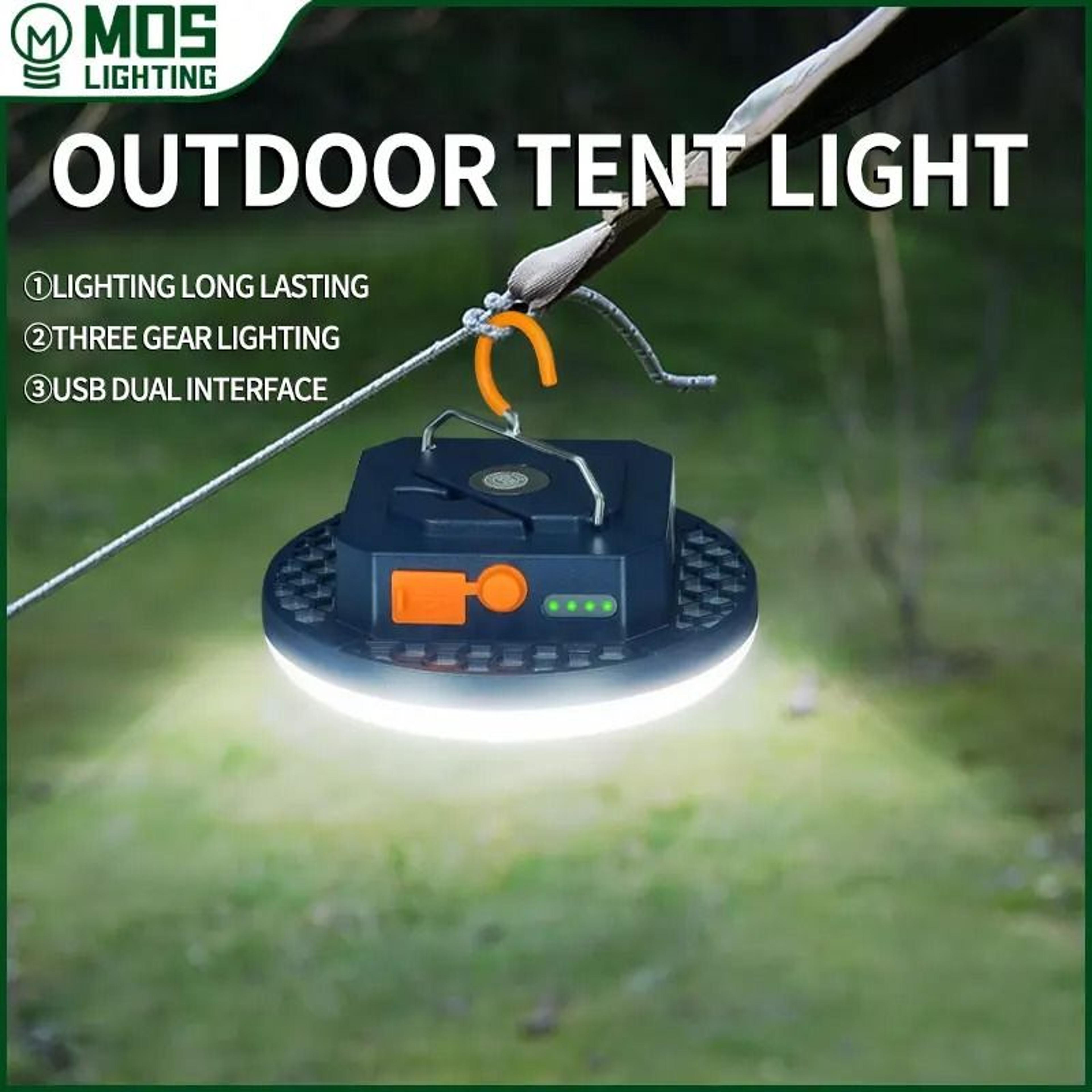 moslighting rechargeable magnetic camping light (ultra bright led tent light & fishing lantern)