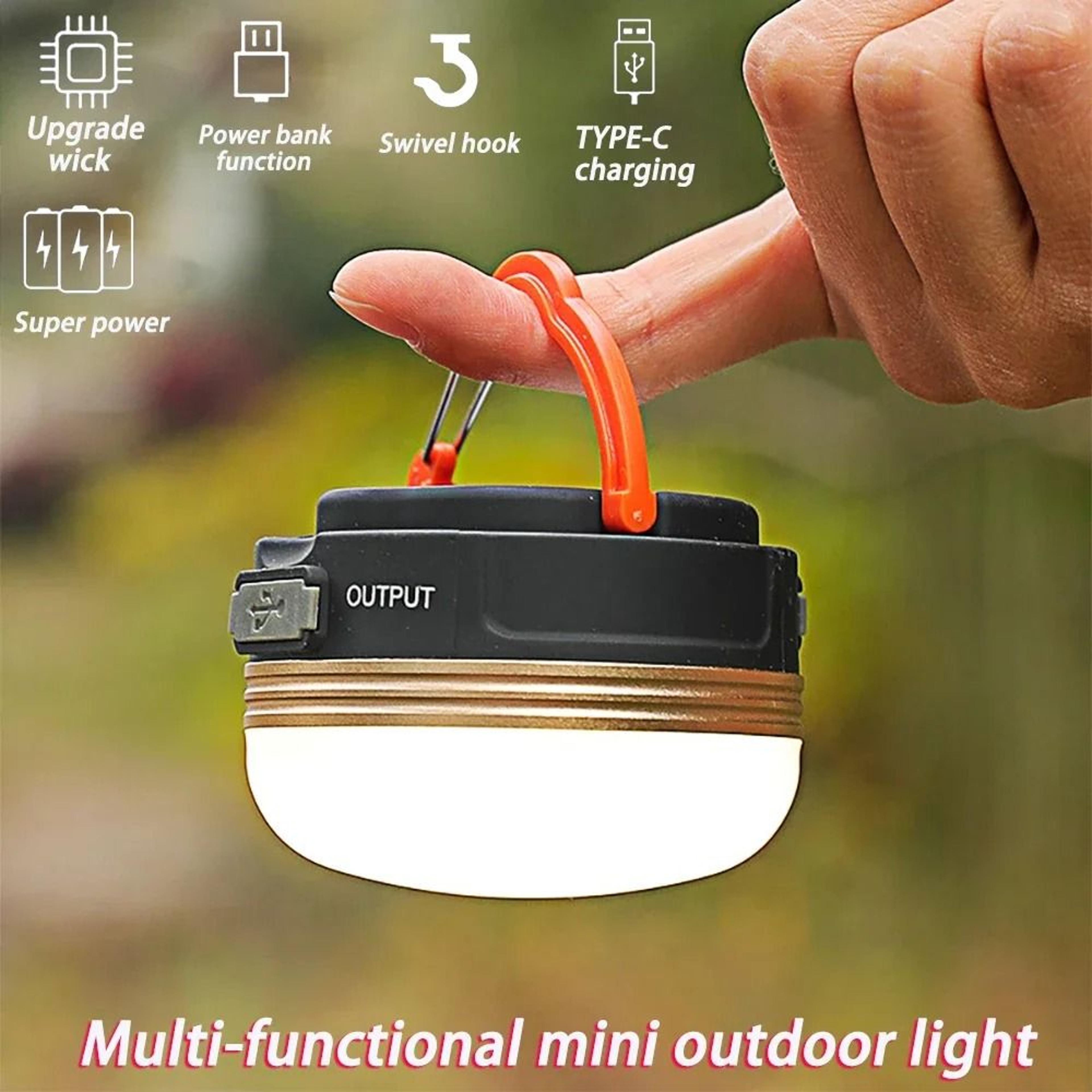 mini 20w high-power camping light with retractable hook & 5 lighting modes