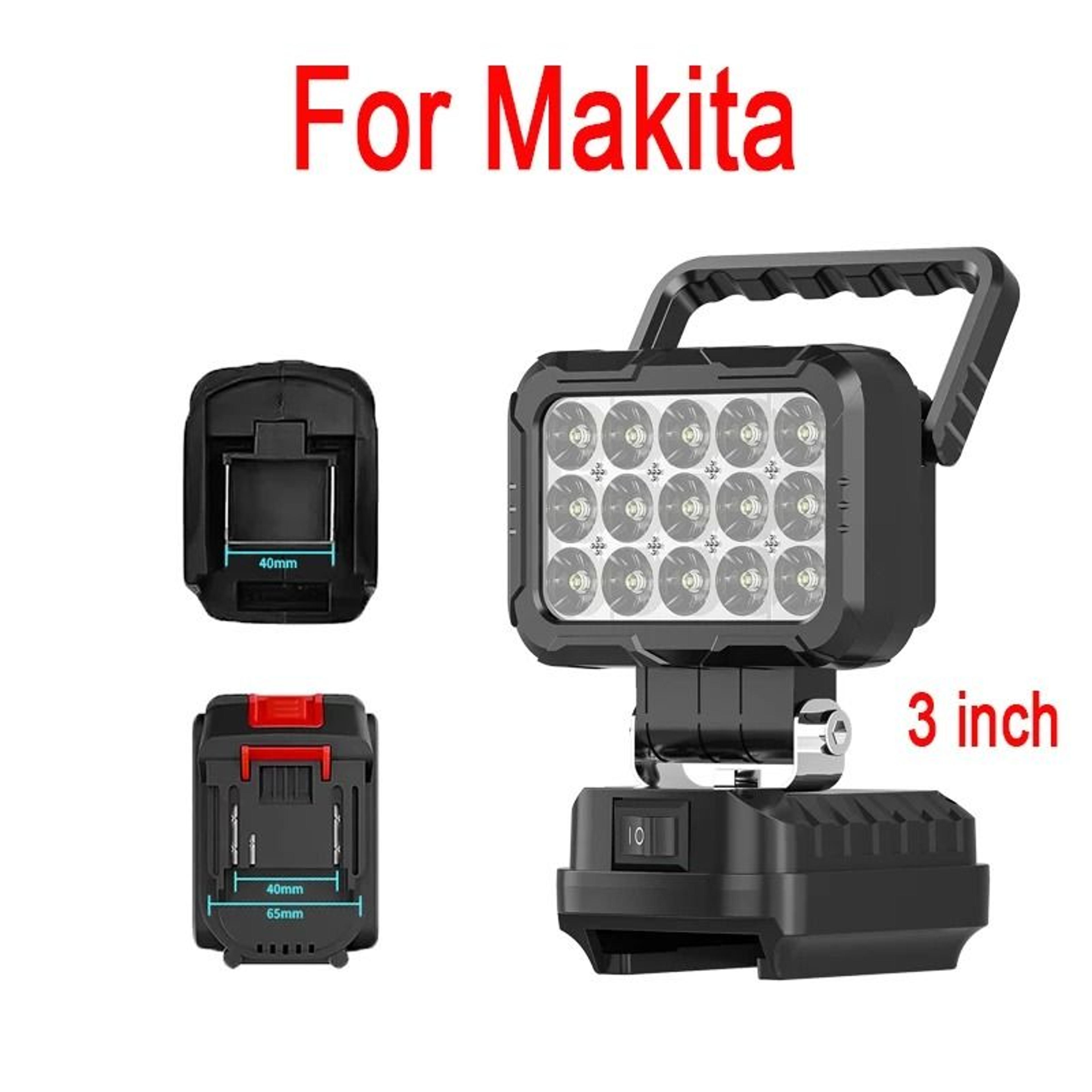15-bead led cordless work light spotlight for makita 18v battery