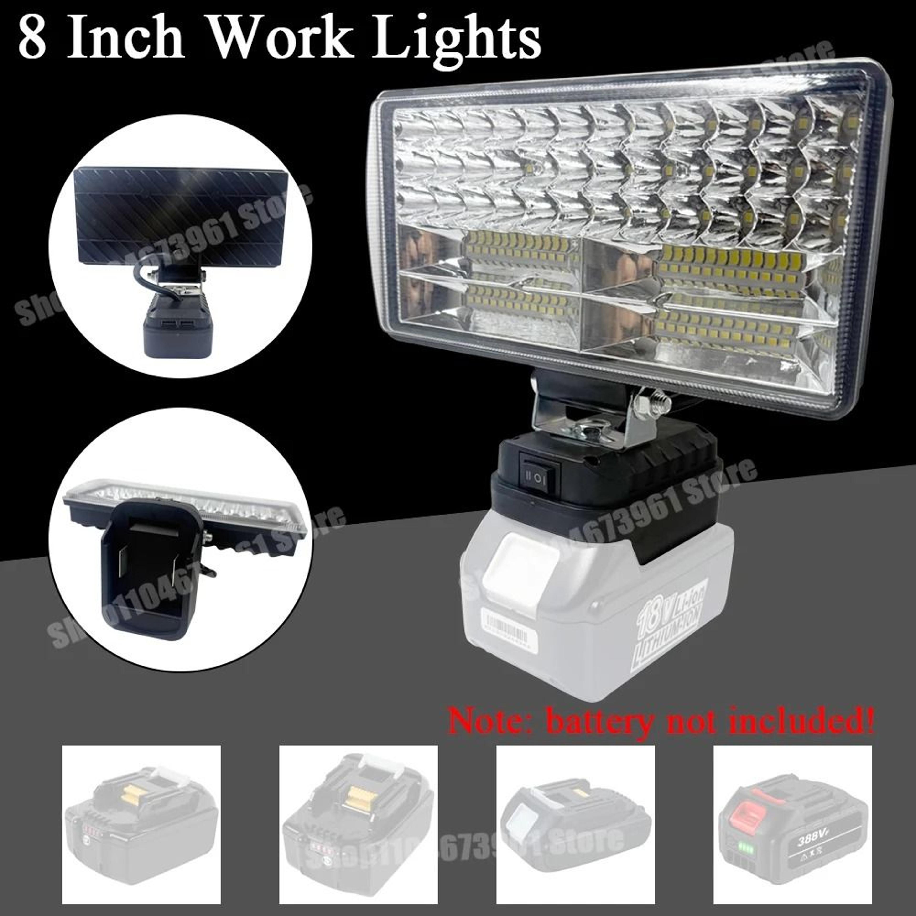 8-inch led work light, camping lamp & power bank for makita 18v battery