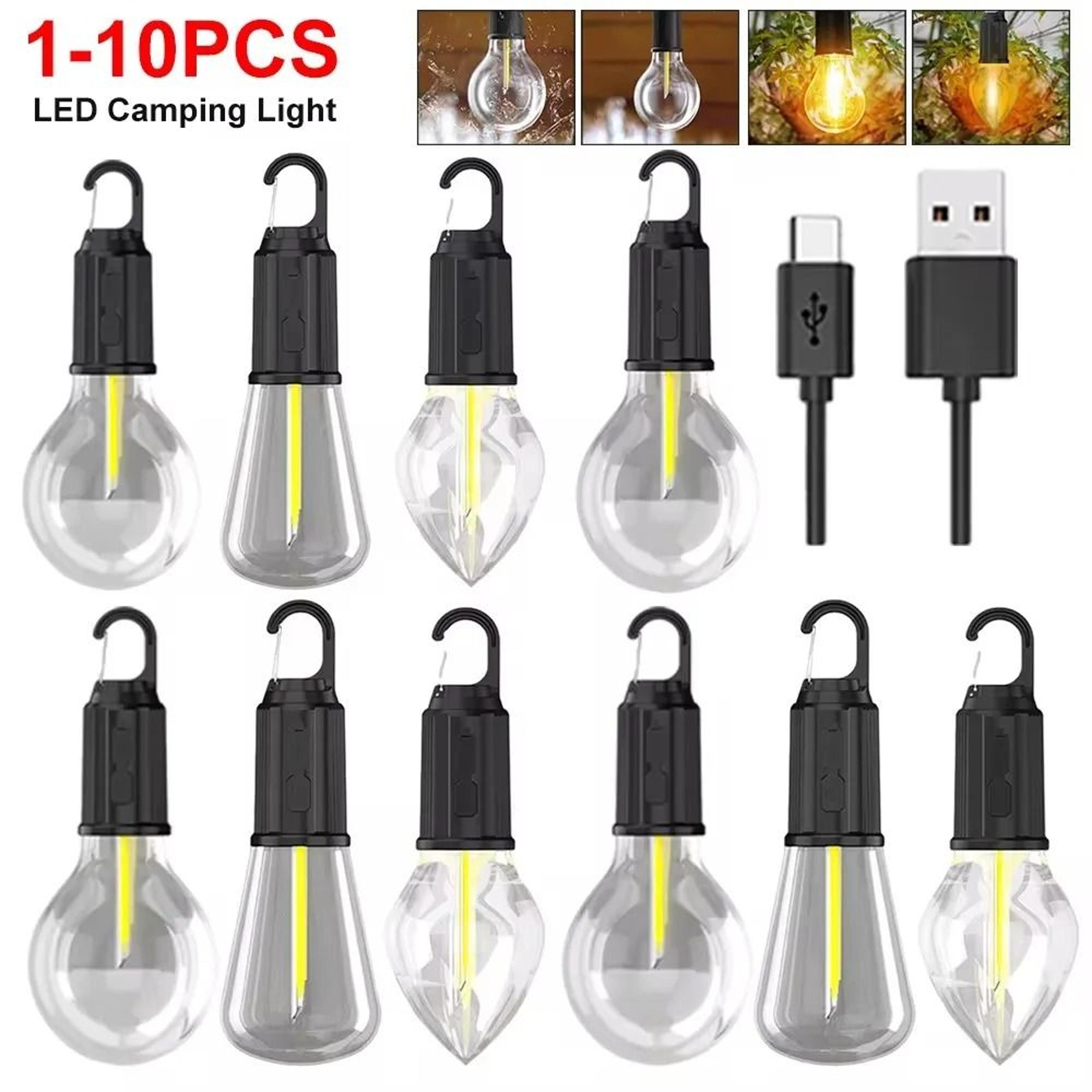 retro led tungsten filament camping lantern & usb rechargeable tent bulb