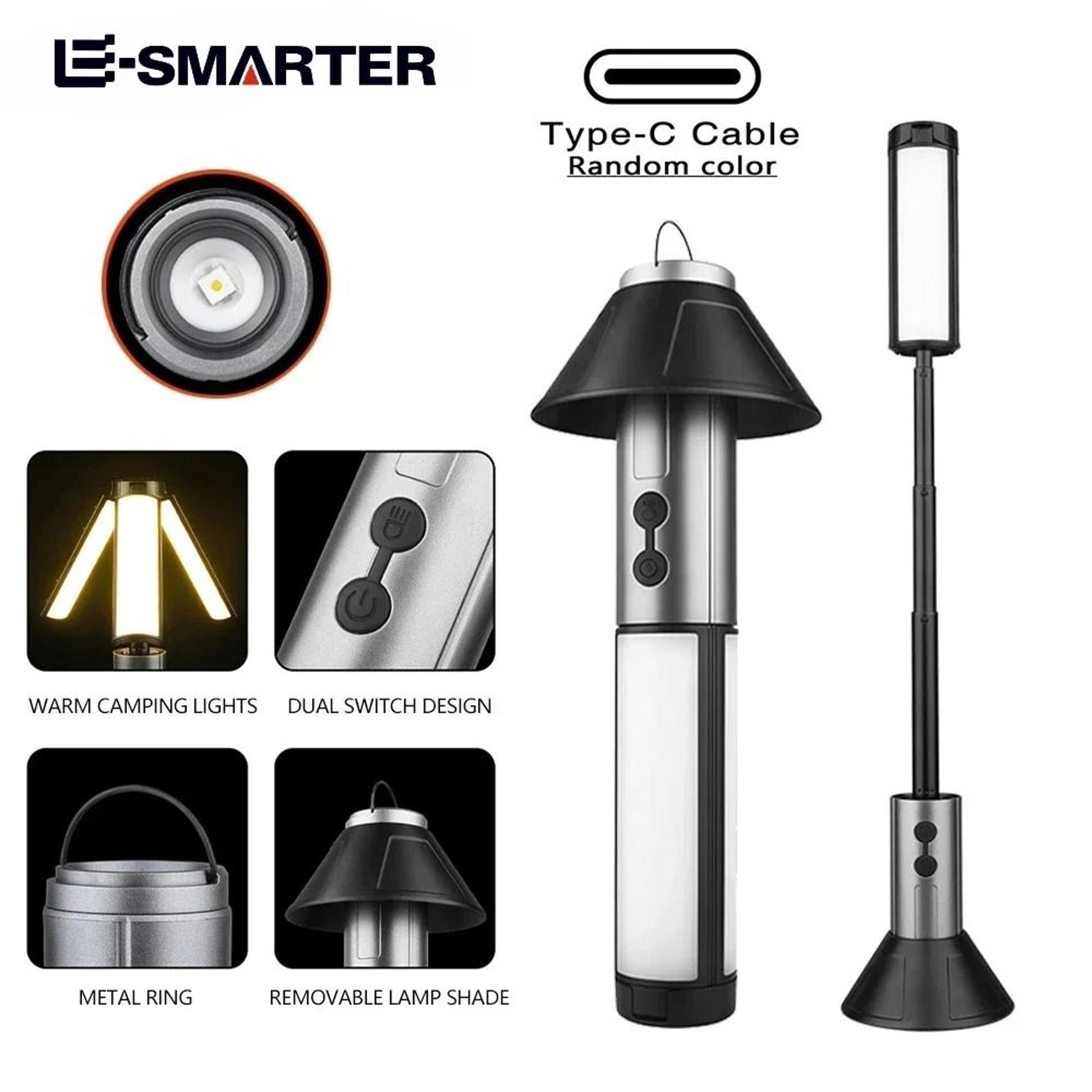 rechargeable telescopic multi-functional 2-in-1 camping lantern & work light