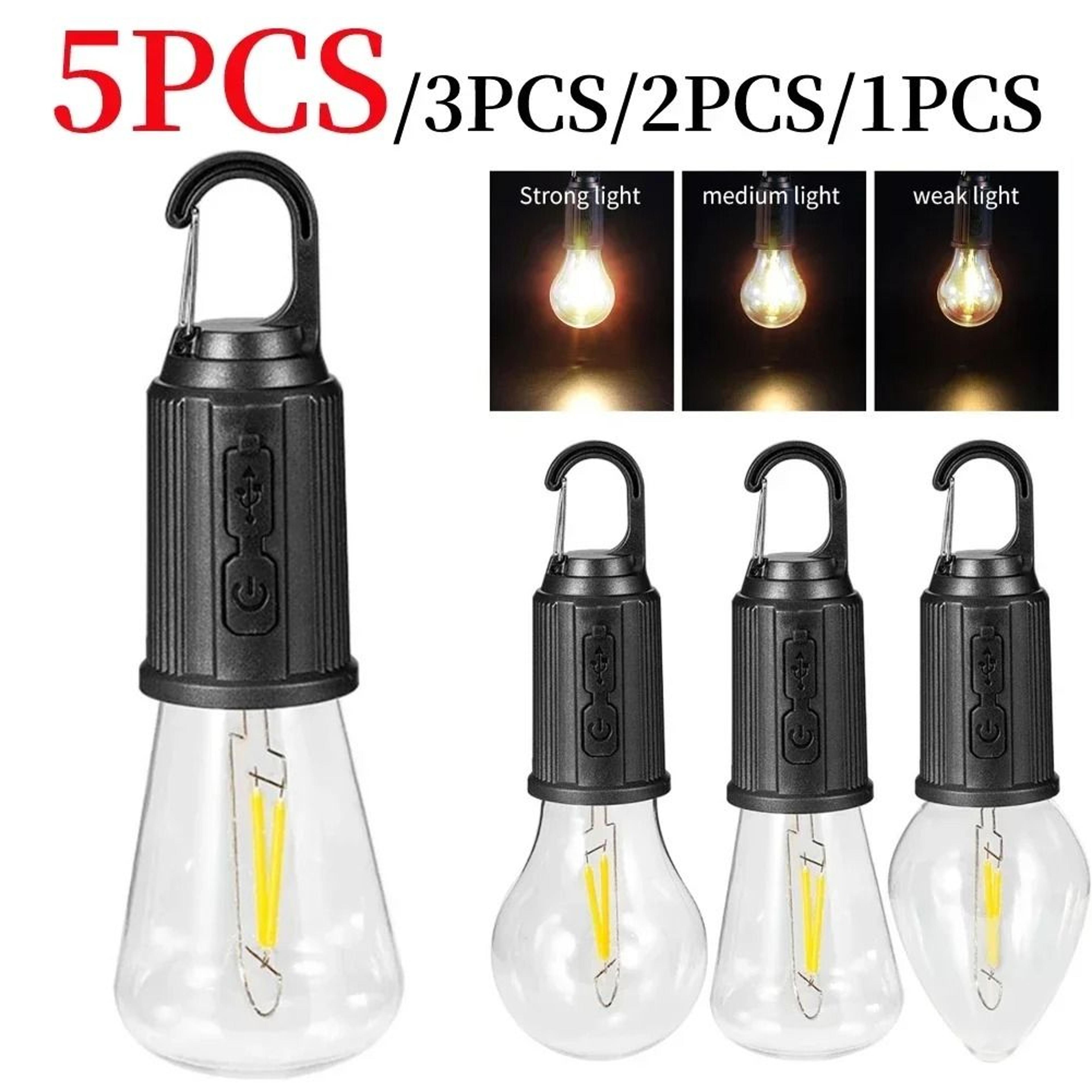 portable led camping lantern with hook & type-c rechargeable battery (600mah)