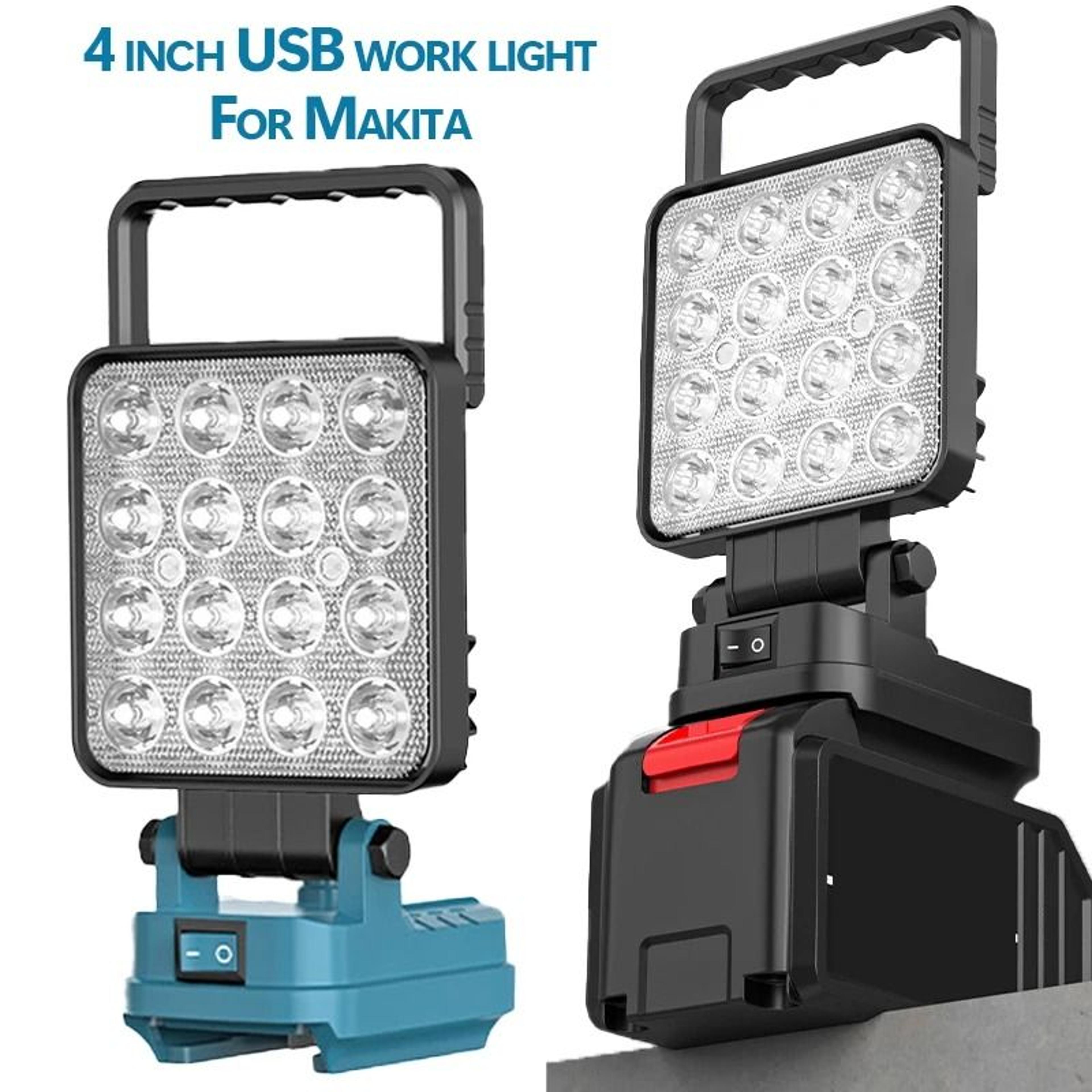 cordless 4-inch led work light & camping lantern for makita 14.4v–18v battery