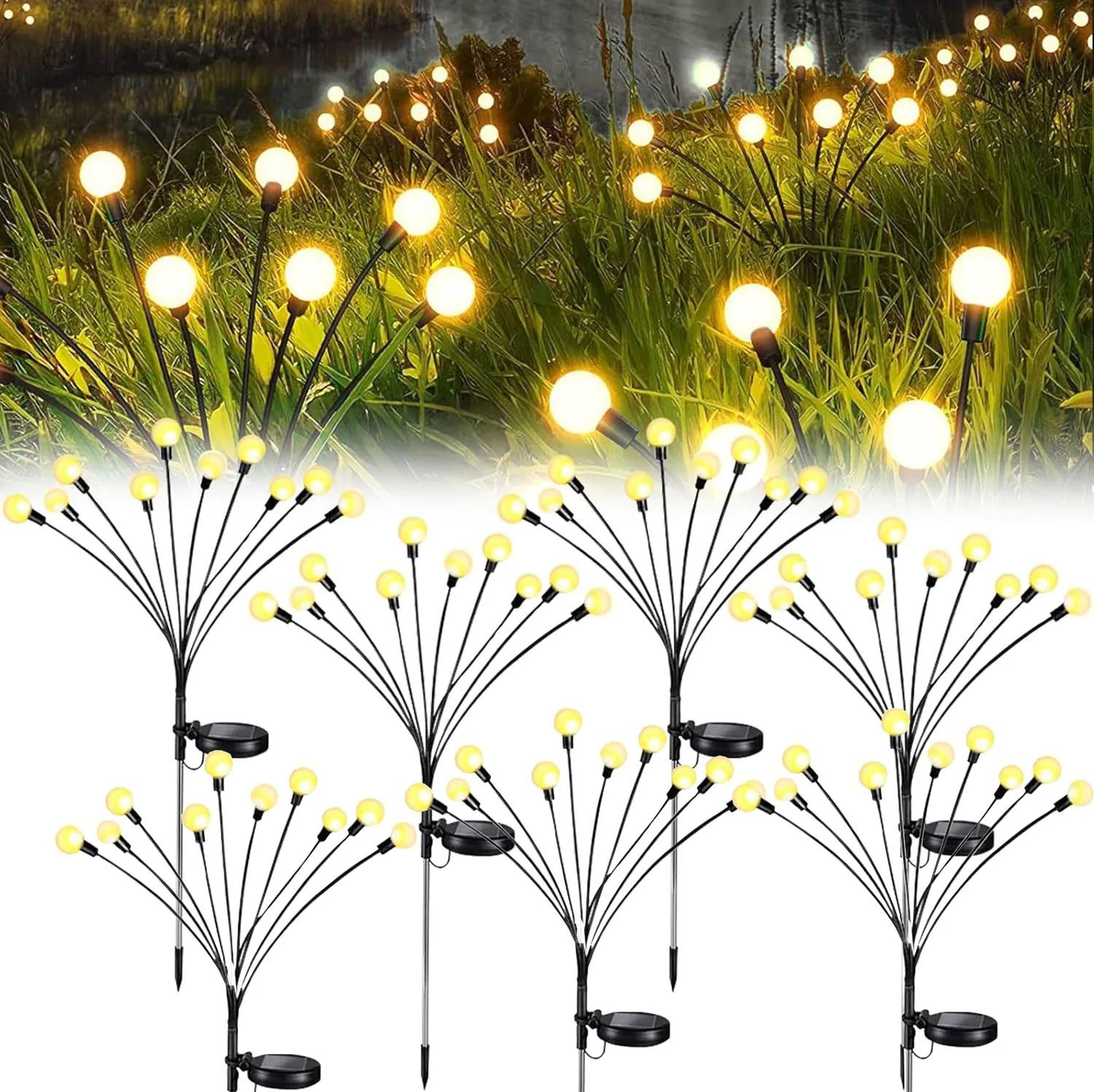 10 led solar firefly garden lights waterproof wind-swaying courtyard landscape stakes