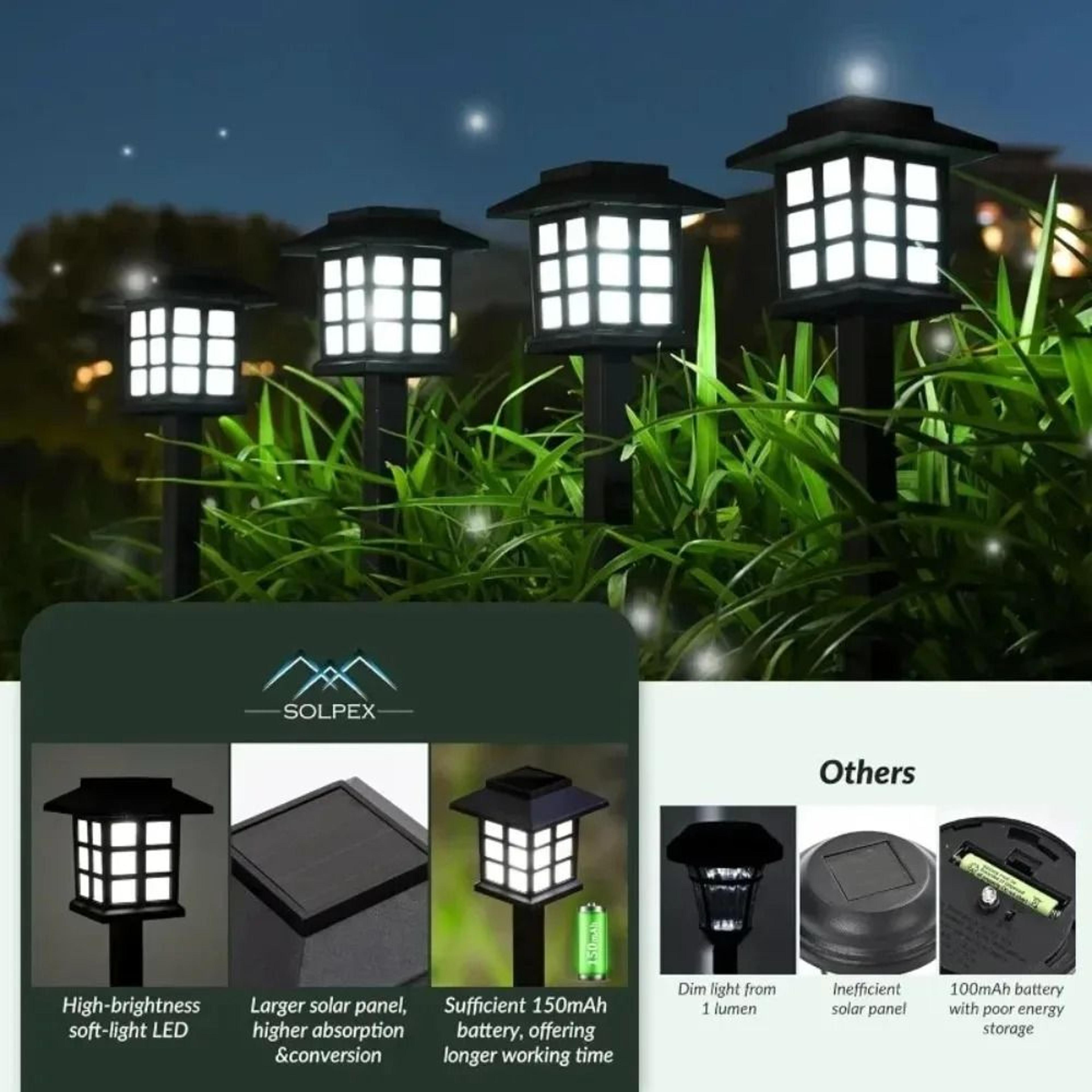led solar pathway lights outdoor waterproof garden stake lamp for lawn yard walkway landscape decoration