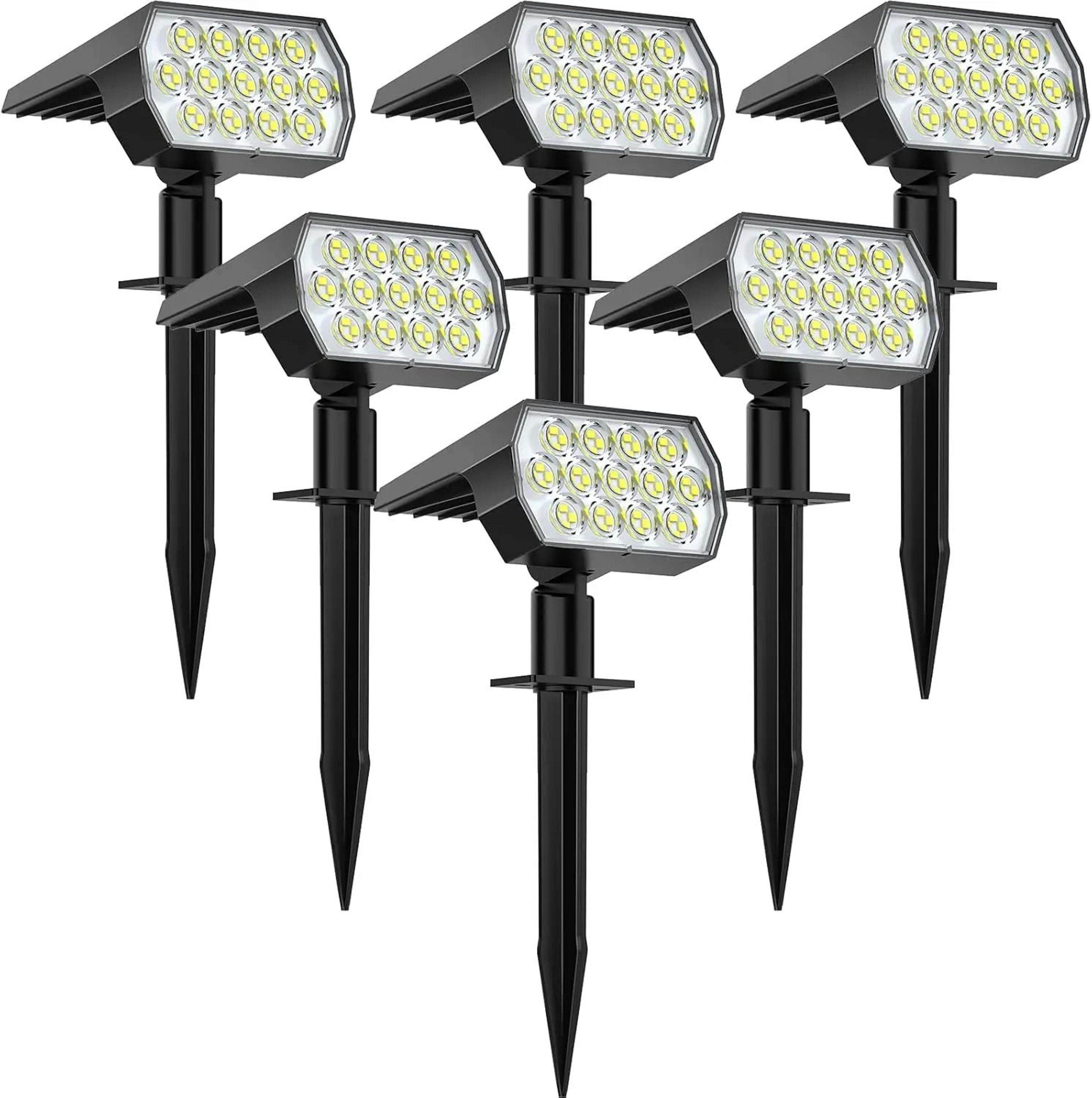 outdoor solar landscape spotlights 52 led 3 modes ip65 waterproof wall & pathway ground lights