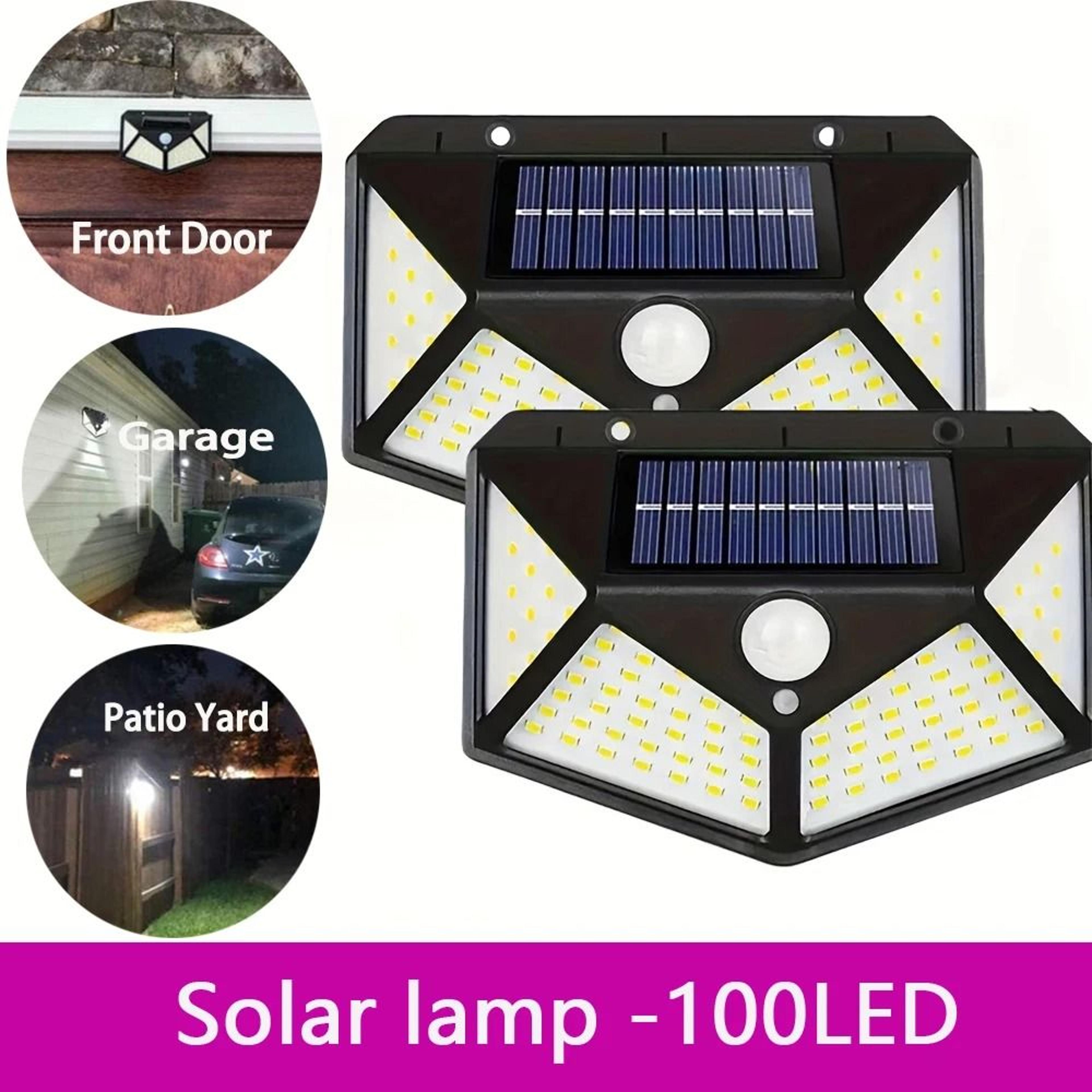 100 led solar motion sensor security flood light waterproof outdoor wall lamp for garage yard