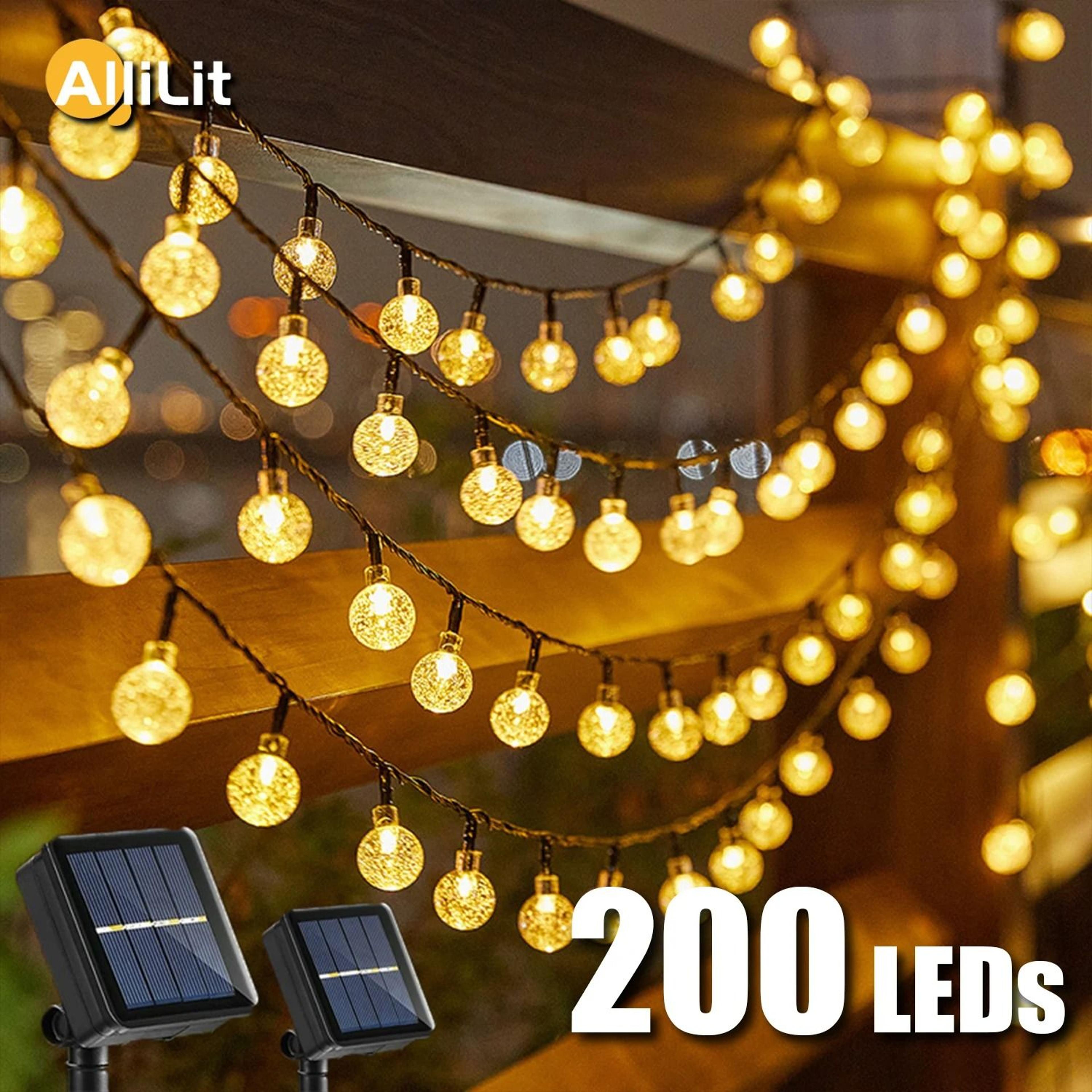 solar crystal ball outdoor string fairy lights waterproof garland for garden patio party christmas decor