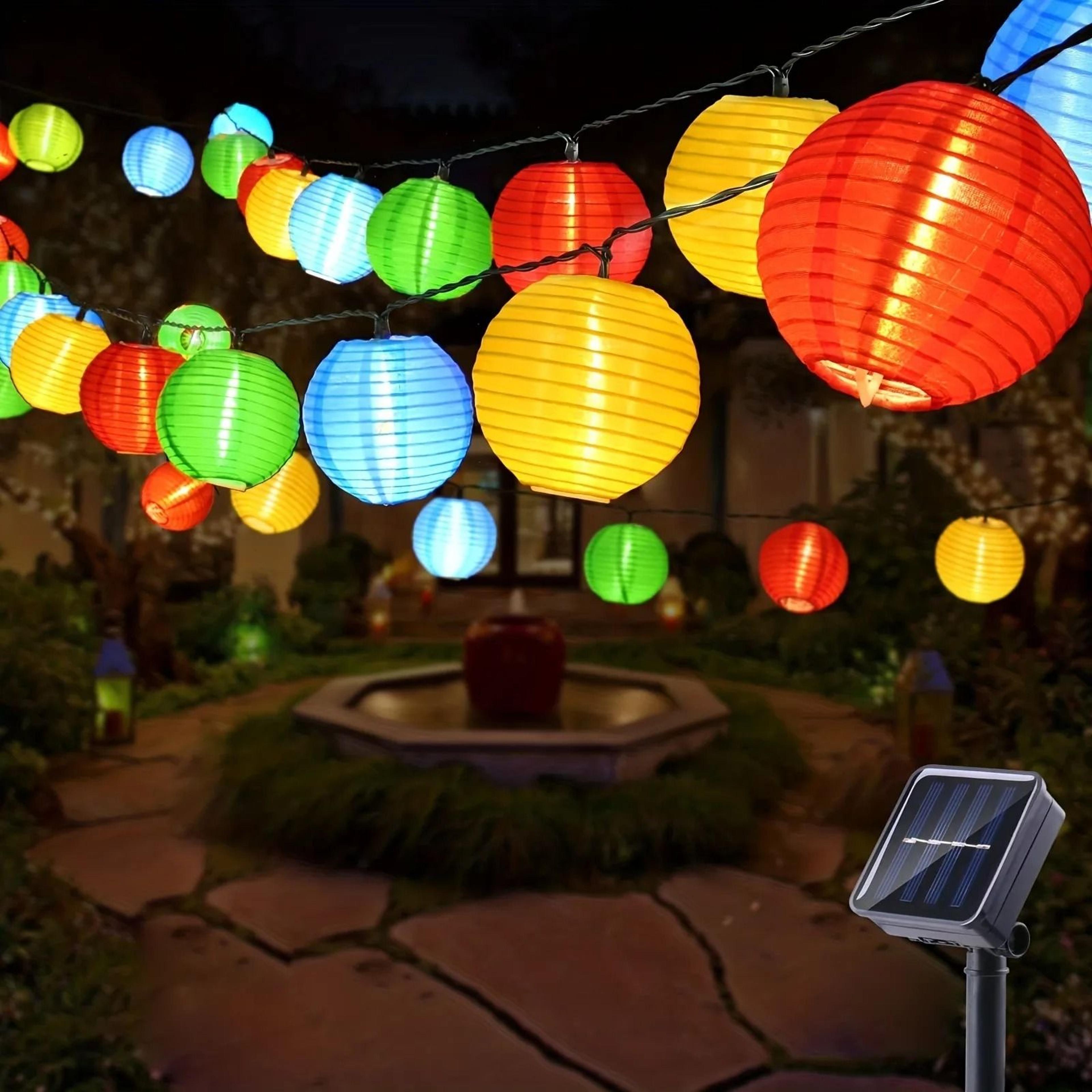 outdoor led solar lantern string lights waterproof garland fairy lights for garden patio christmas decor