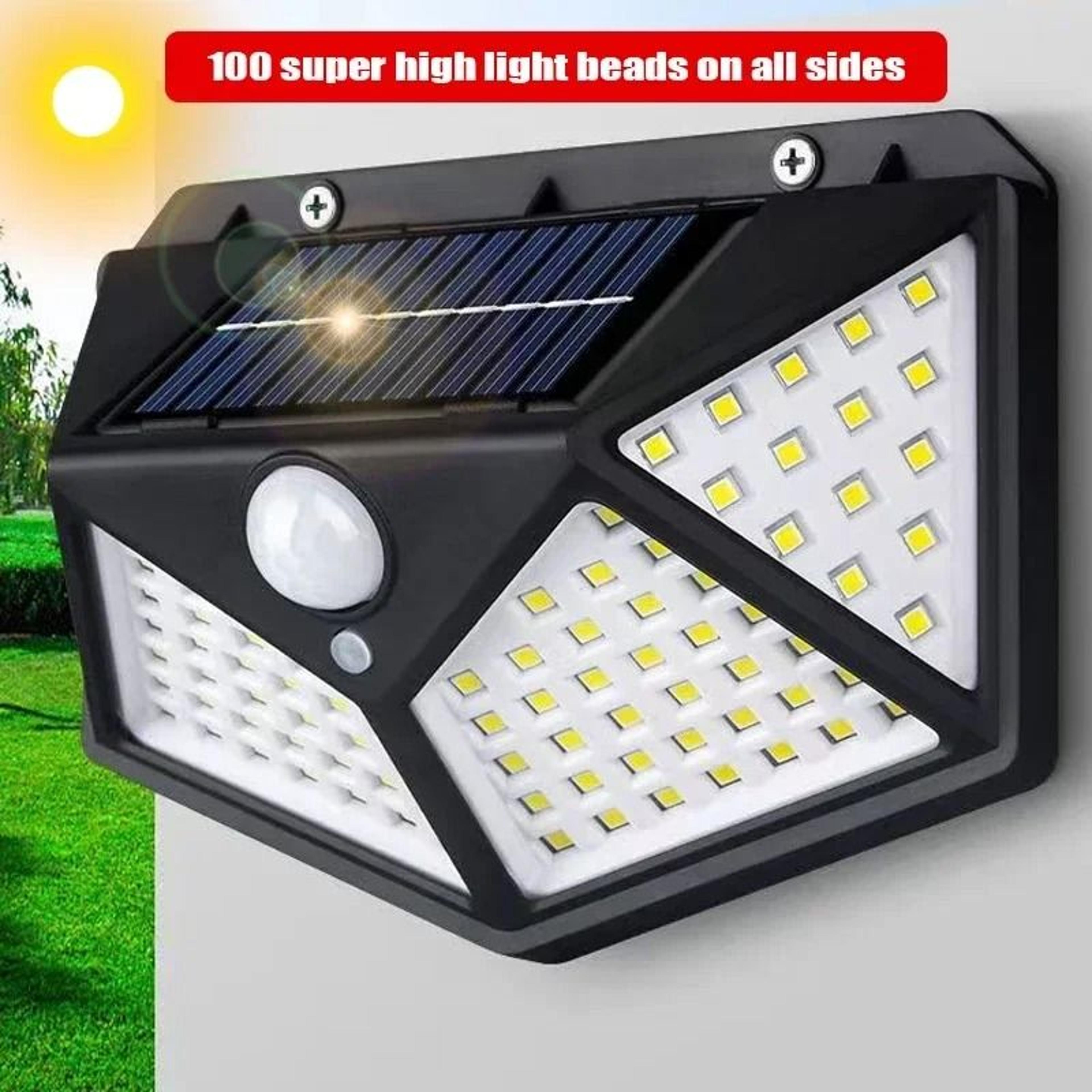 1 to 12 pcs 100 led solar wall lamp 4-side luminous motion sensor outdoor waterproof garden light