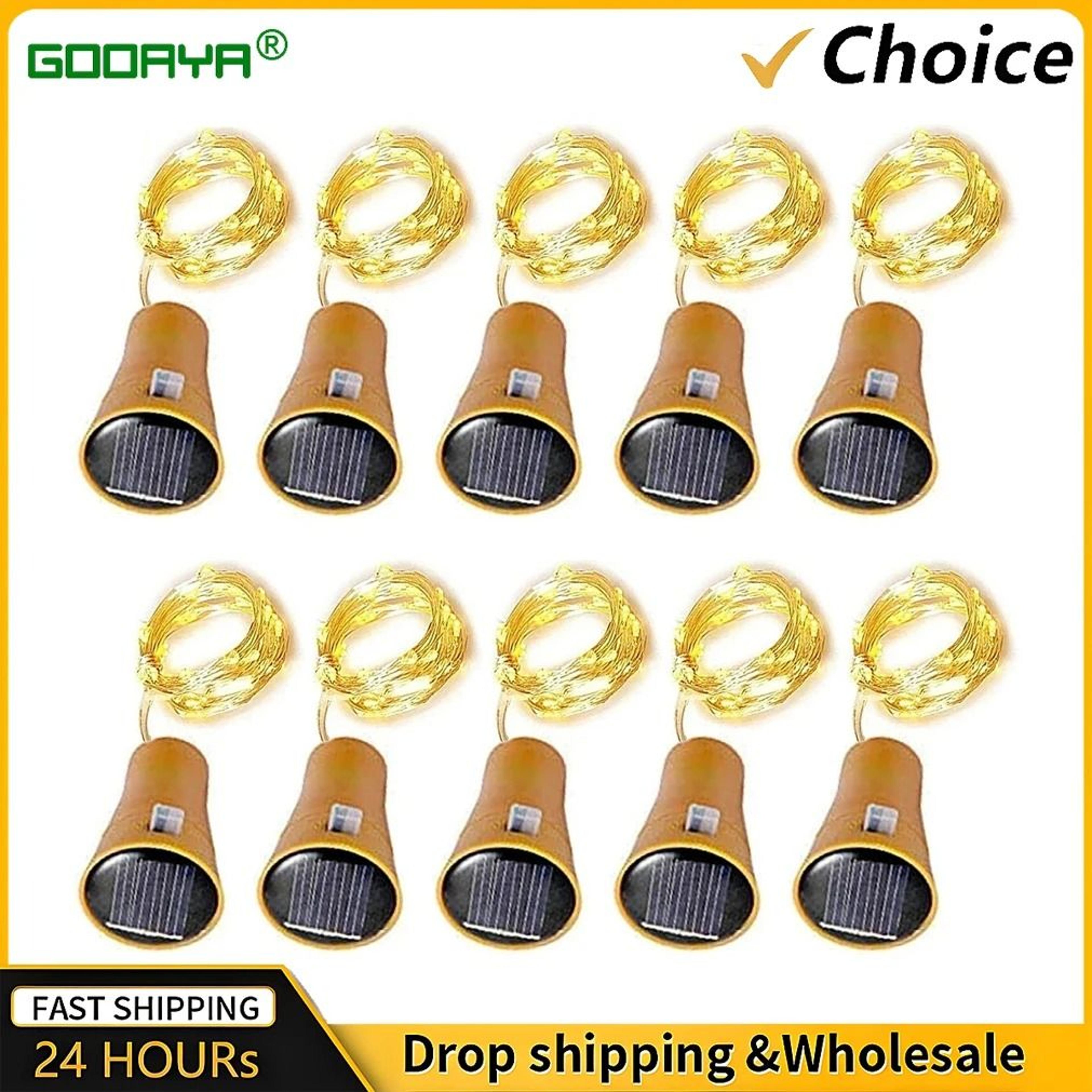 5 or 10 pcs solar wine bottle cork lights 20 led copper wire fairy string lights for holiday party garden decor